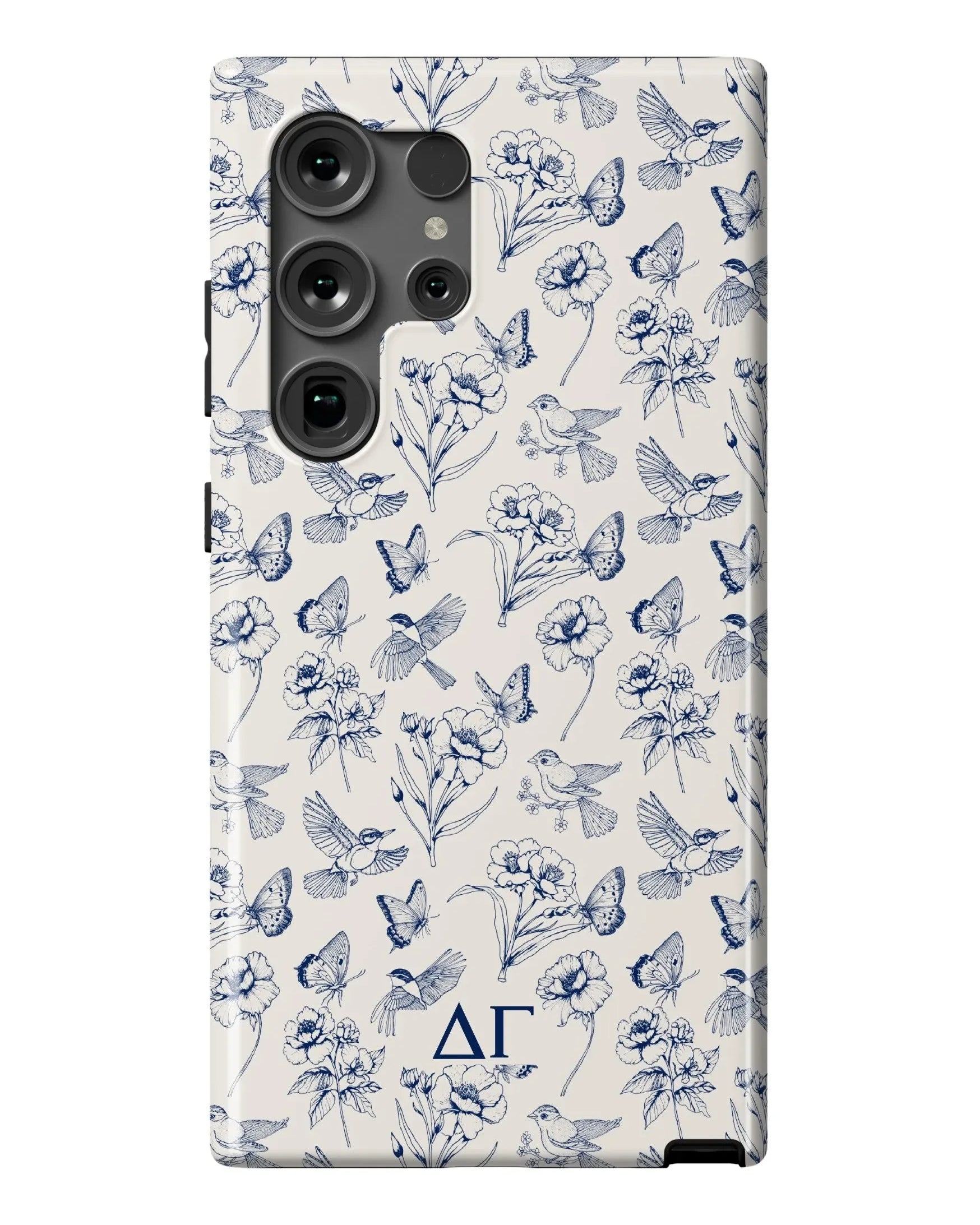 Delta Gamma Samsung Galaxy 24, 23 Mobile Phone Case - Vintage Floral Gloss Mobile Phone Cases