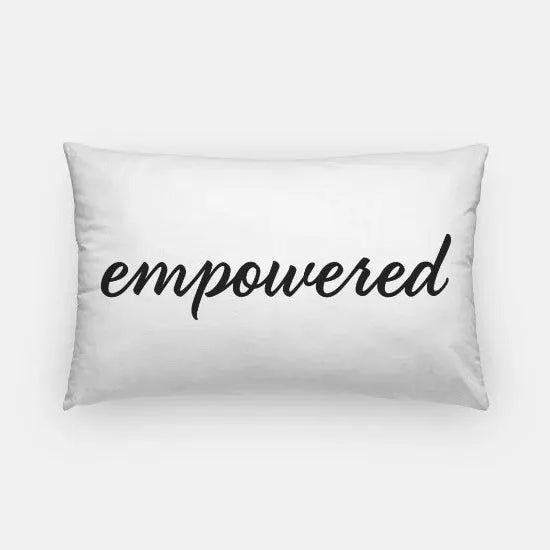 Tri Sigma Empowered Lumbar Throw Pillow Cover White Black Pillow Covers