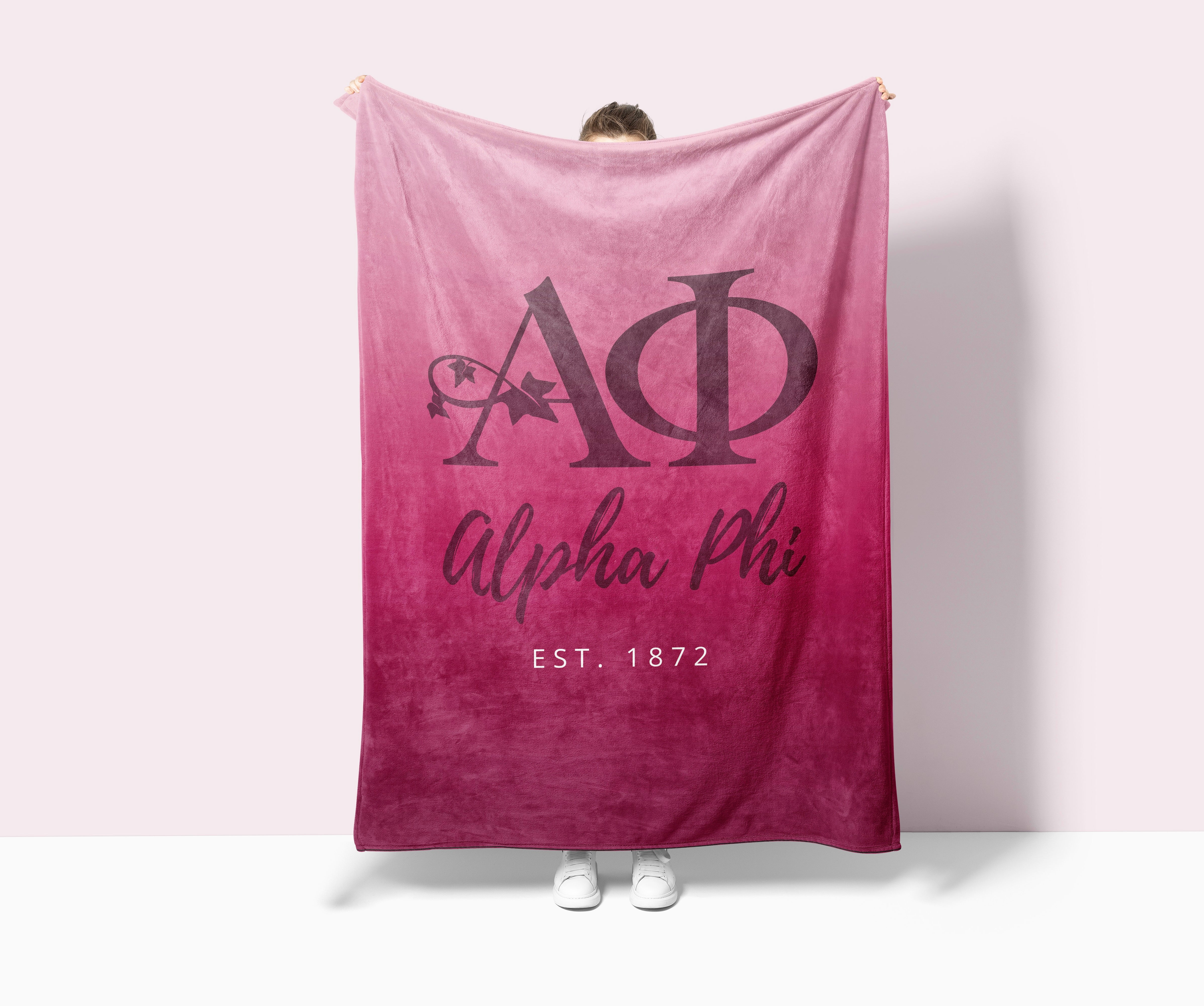 Alpha Phi Sherpa Blanket XL 60x80 Gradient | Unique APhi Gifts & Decor