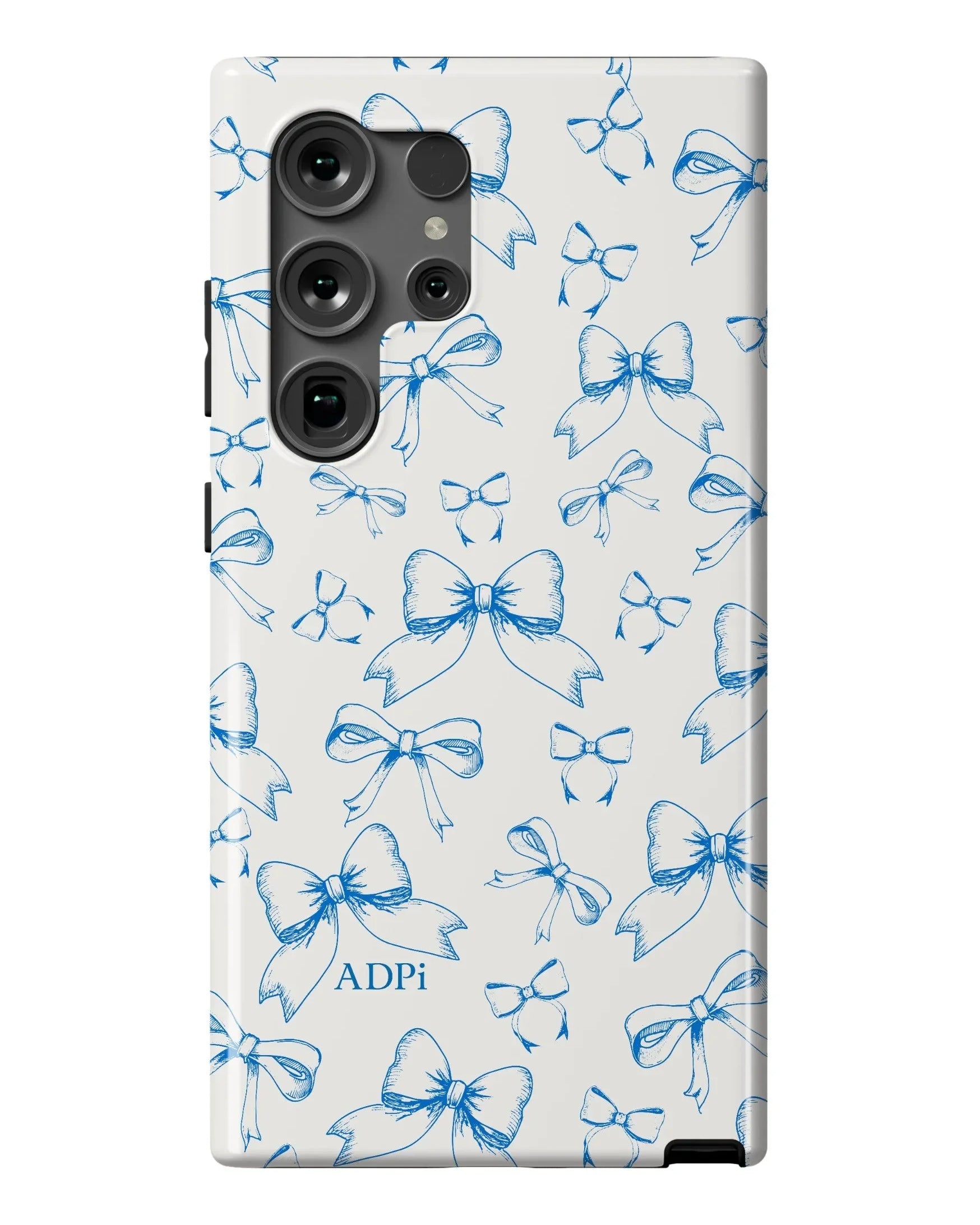 Alpha Delta Pi Samsung Galaxy 24, 23 Mobile Phone Case - Blue Bows Gloss Mobile Phone Cases