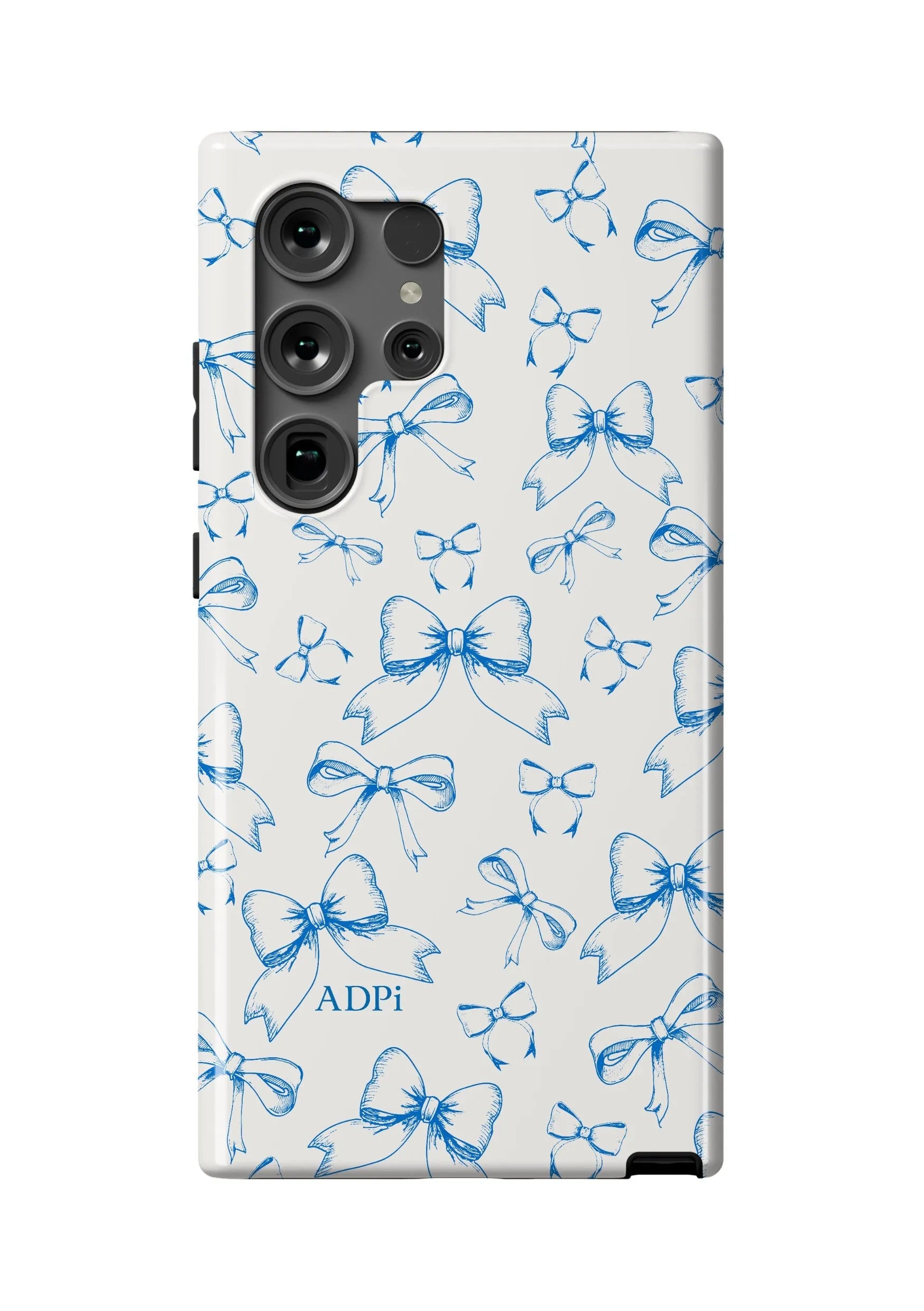 Alpha Delta Pi Samsung Galaxy 24, 23 Mobile Phone Case - Blue Bows Gloss Mobile Phone Cases