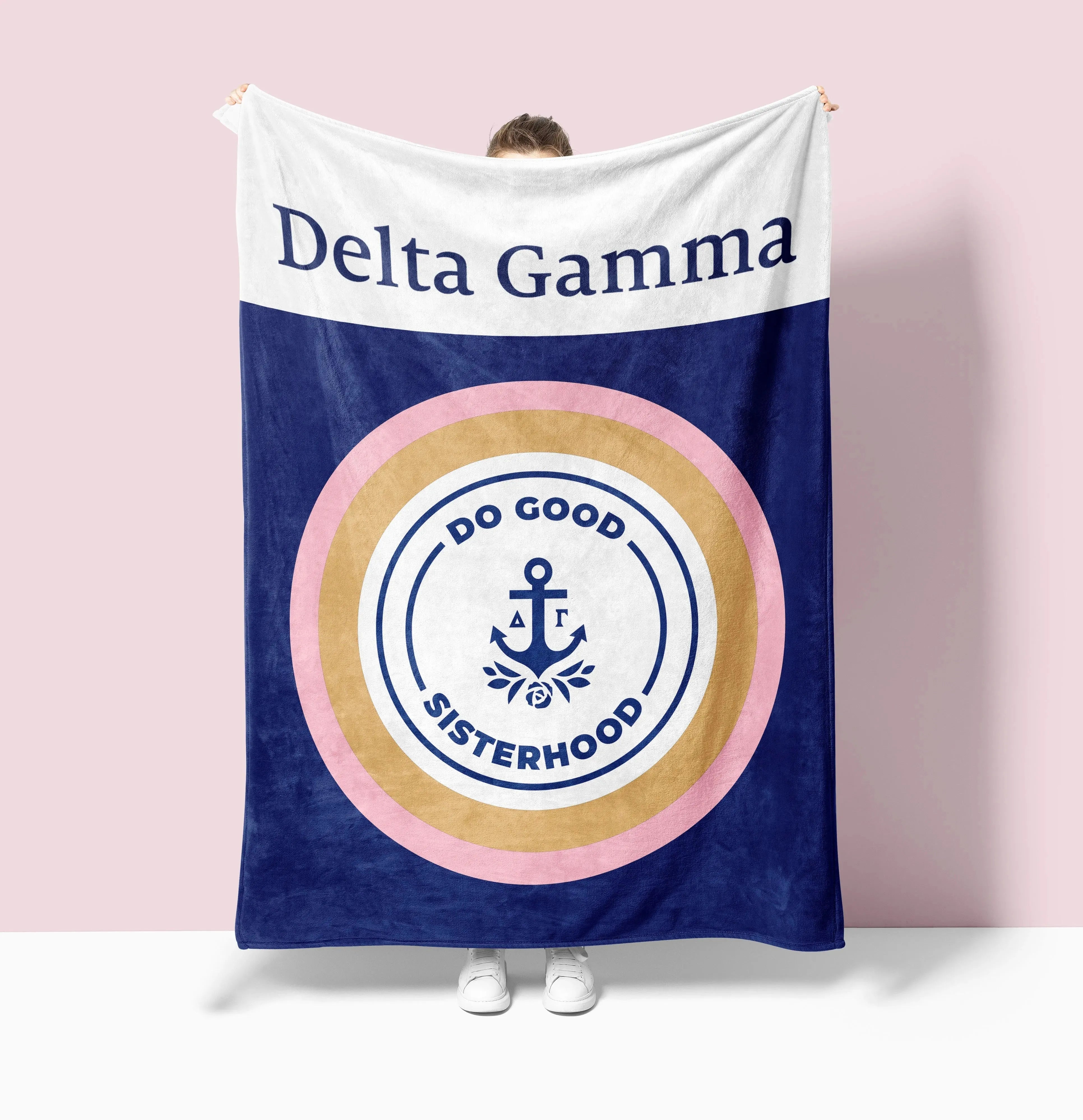 Delta Gamma XL 60x80 Sherpa Throw Blanket - Do Good Sisterhood Throw Blankets