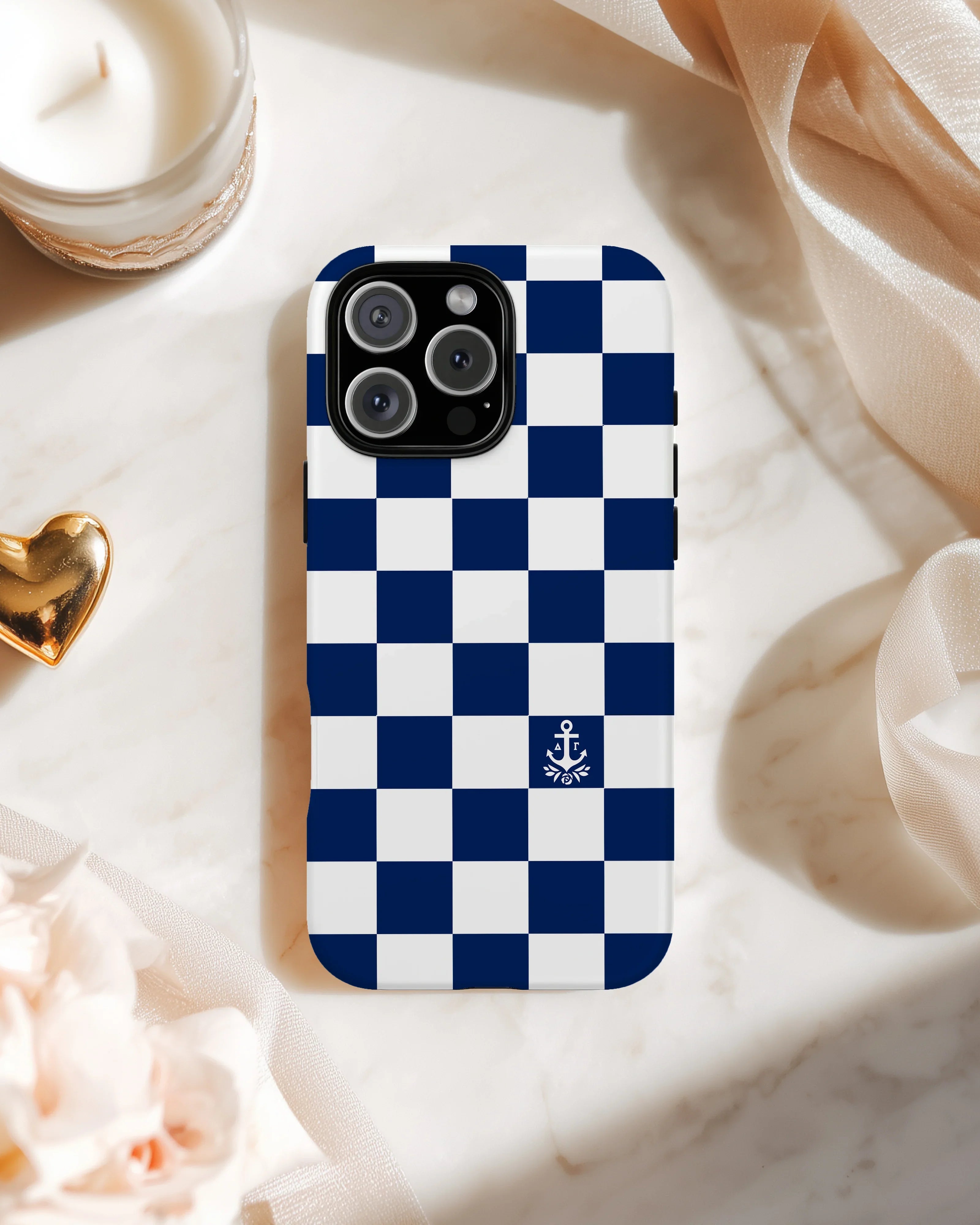 Delta Gamma iPhone Mobile Phone Case - Navy Check | DG Gift