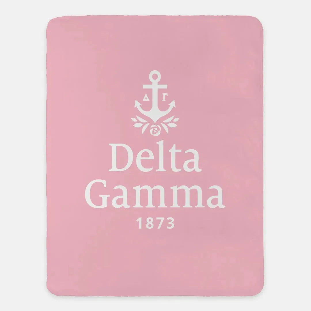 Delta Gamma XL 60x80 Traditional Sherpa Throw Blanket Pink Throw Blankets
