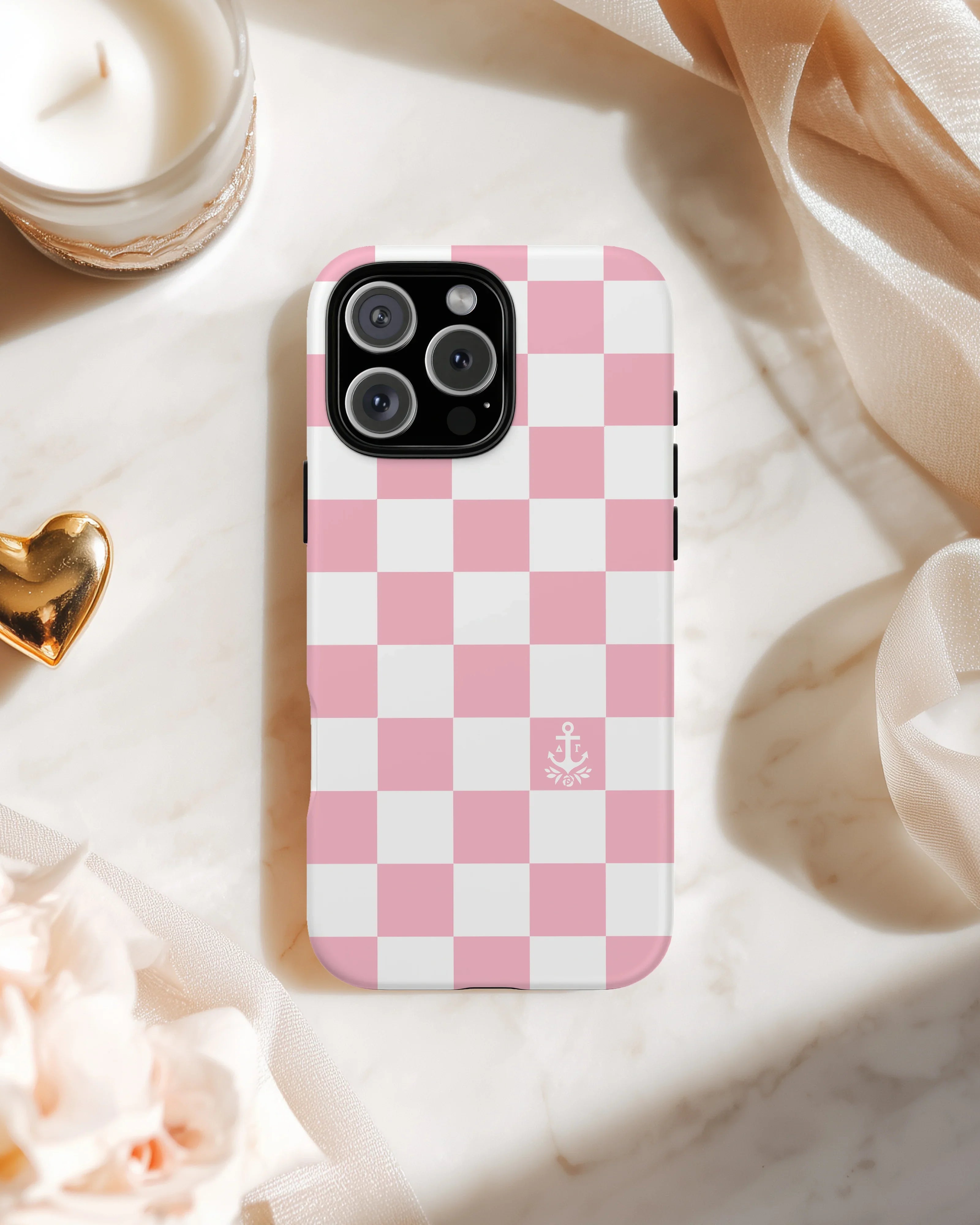 Delta Gamma iPhone Mobile Phone Case - Pink Check | DG Gift