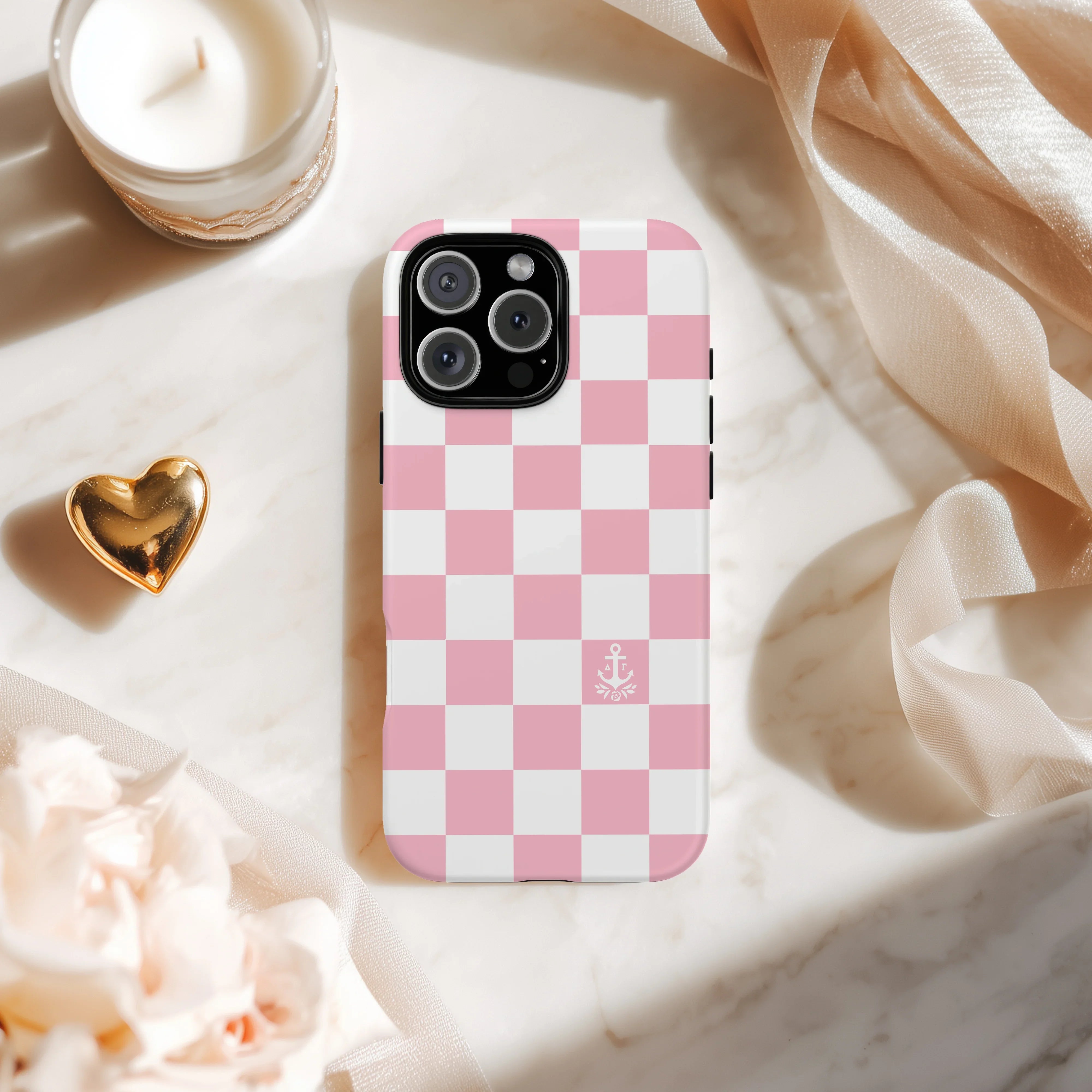Delta Gamma iPhone Mobile Phone Case - Pink Check | DG Gift