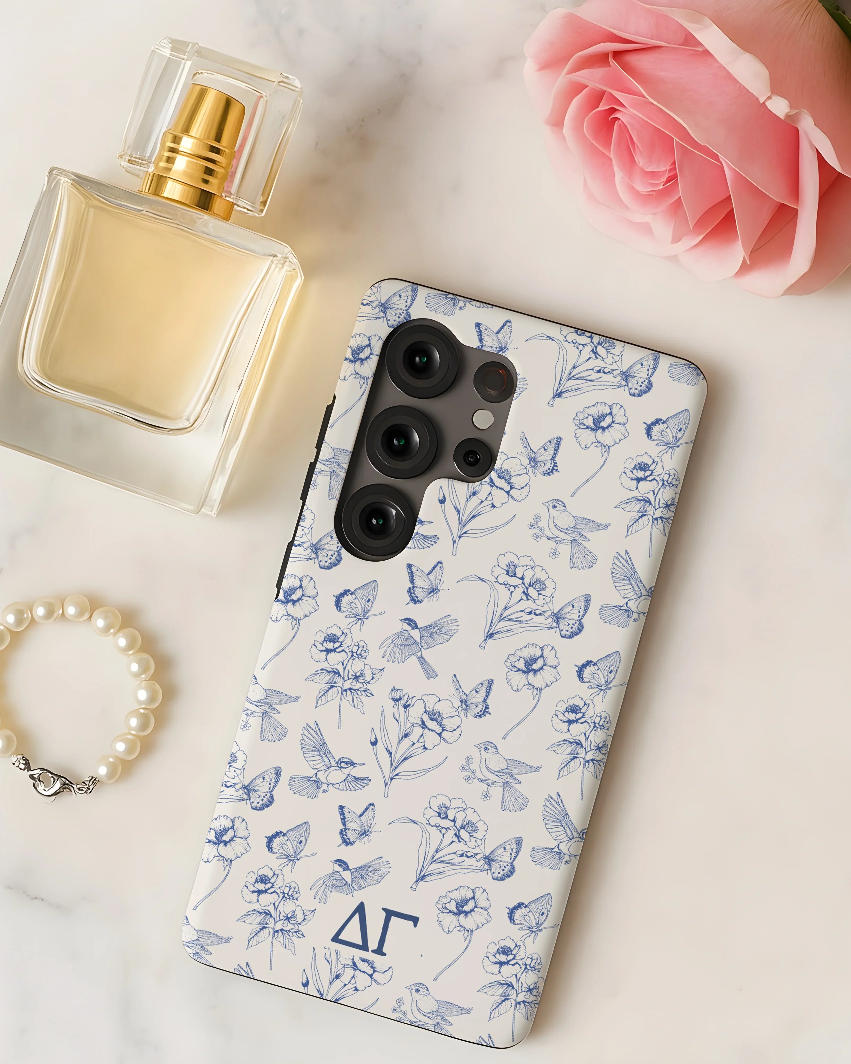 Delta Gamma Samsung Galaxy Mobile Phone Case - Vintage Floral