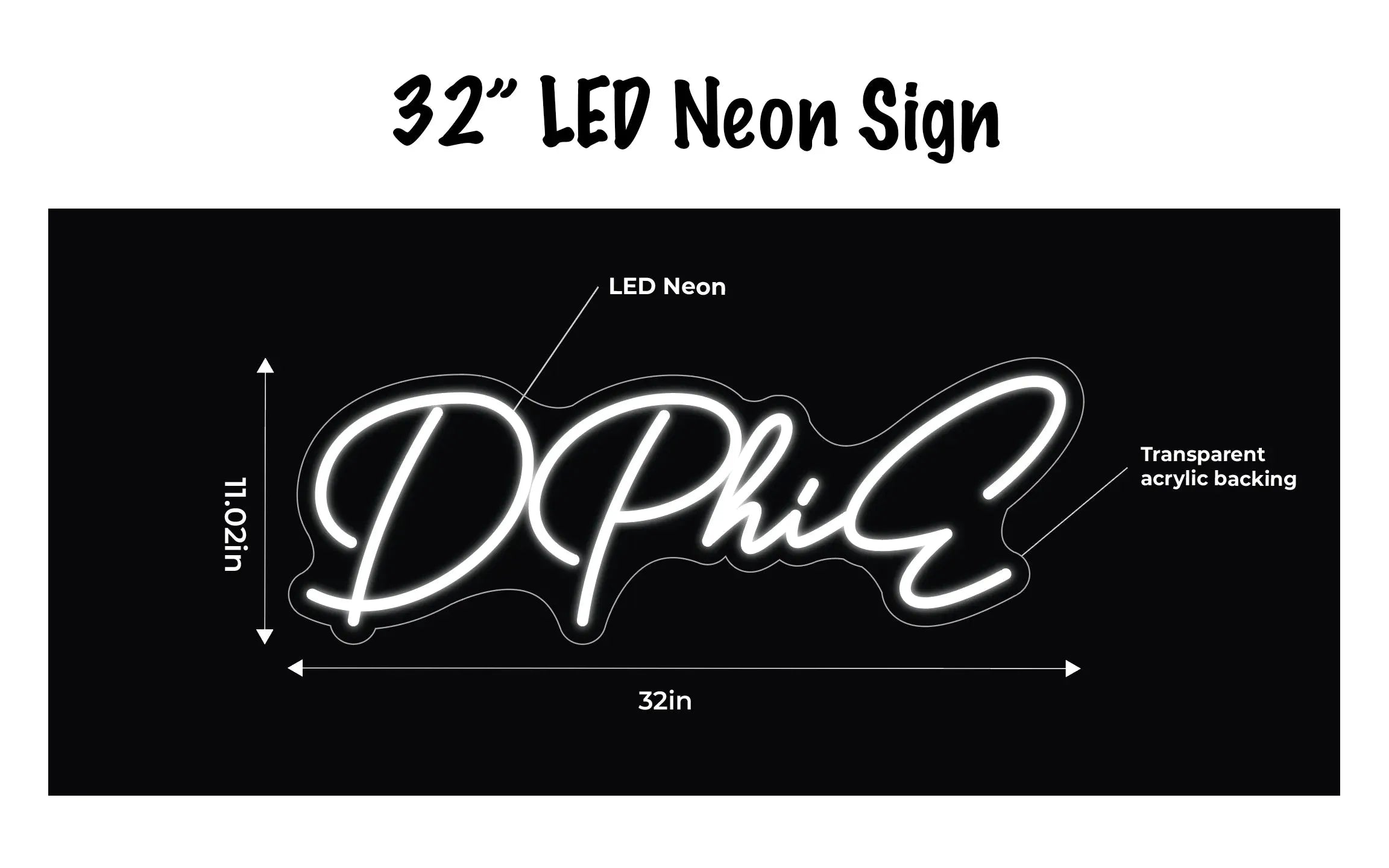 DPHIE LED Neon Sign w/ Dimmer Neon Signs