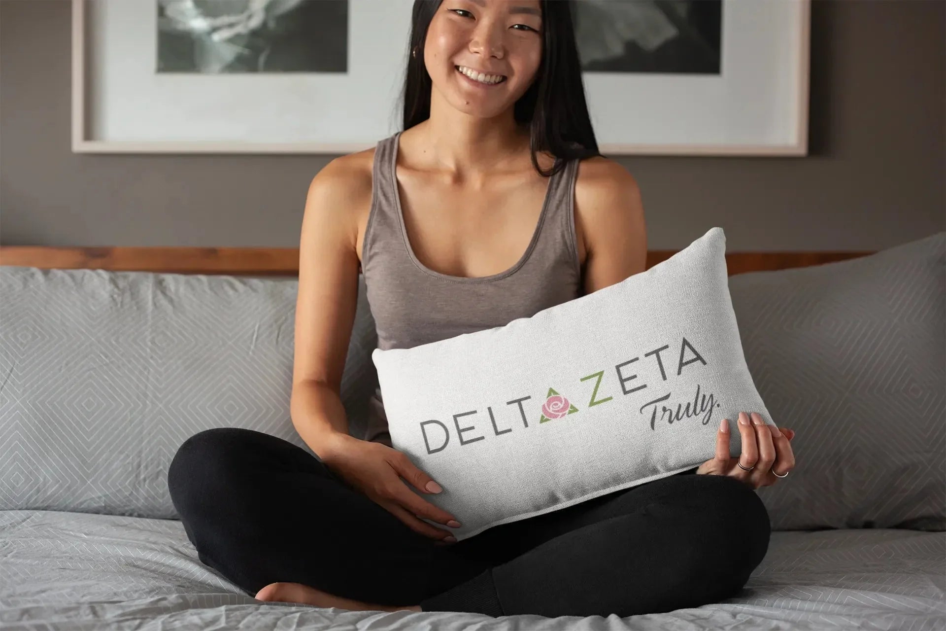 Delta Zeta Traditional Lumbar Pillow Cover Pillow Covers