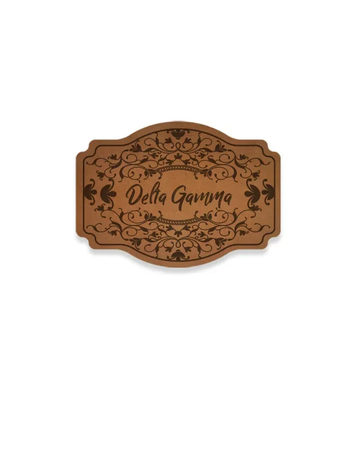 Delta Gamma Richardson 112 Leatherette Patch Trucker Hat - Scroll Trucker Hat