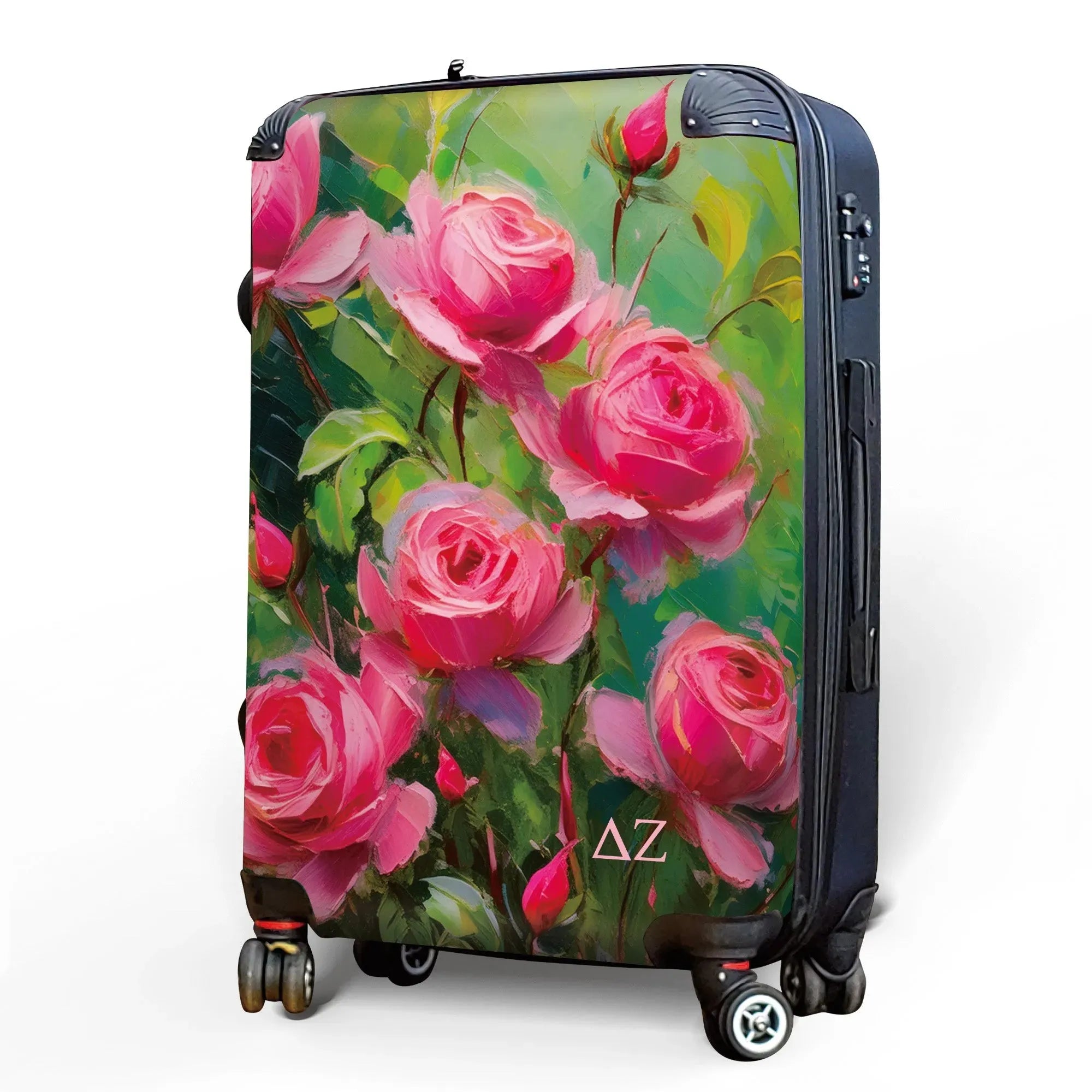 Delta Zeta Carry-on Suitcase - Bold Pink Roses Suitcases