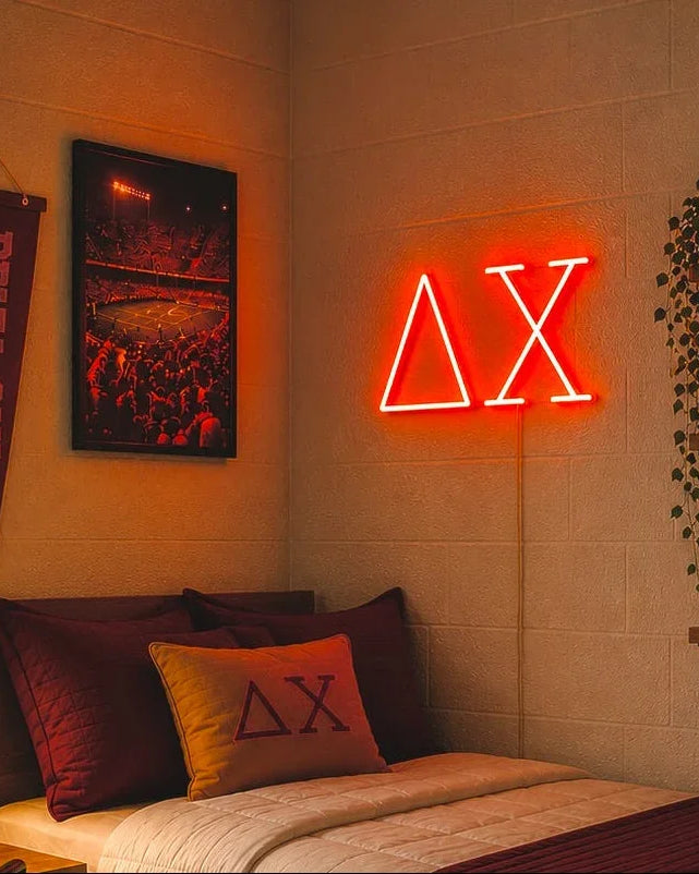 Delta Chi Greek Letters LED Neon Sign w/ Dimmer | Dorm Decor Wall Art