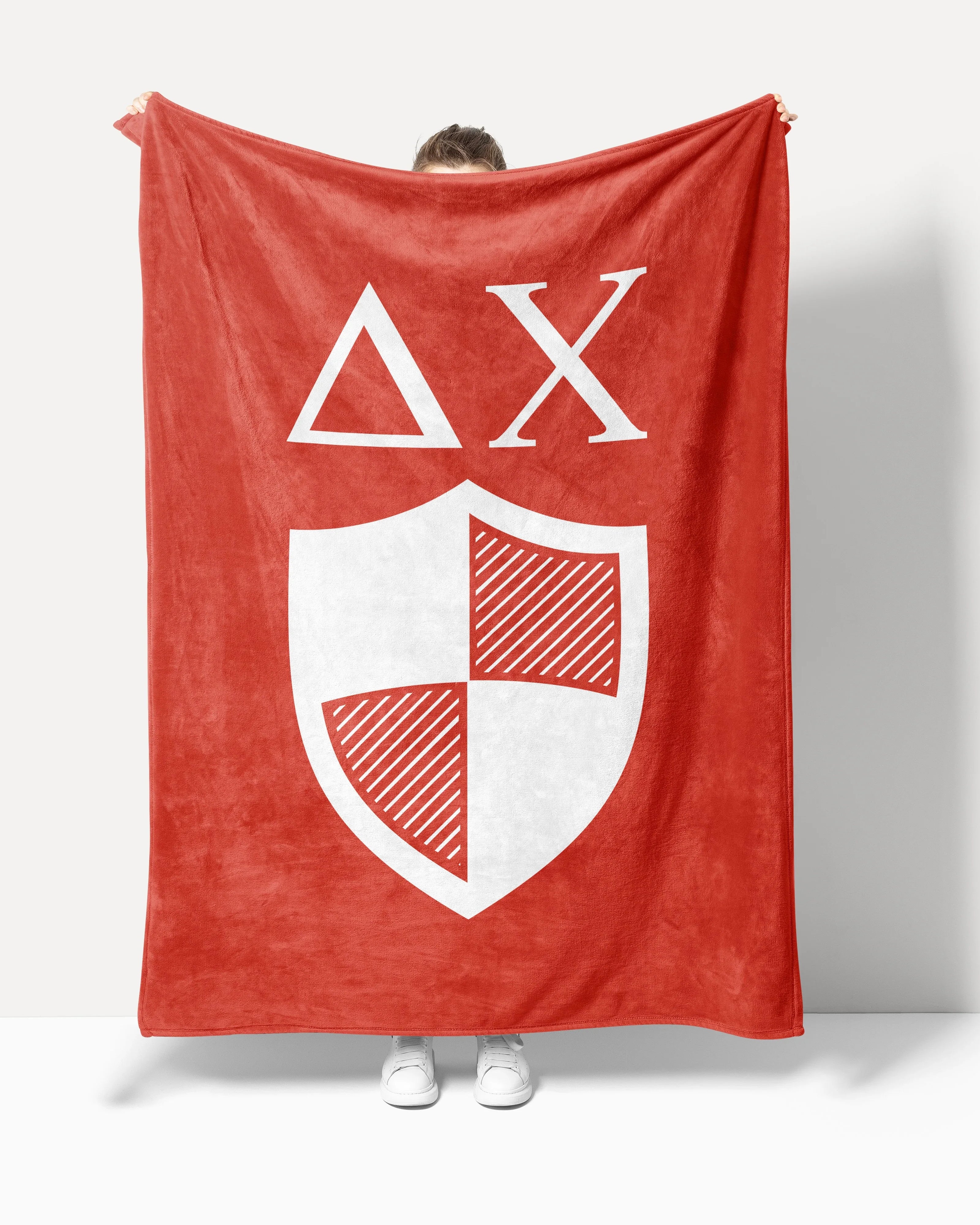 Delta Chi Sherpa Blanket XL 60" x 80 - Greek Letters & Shield