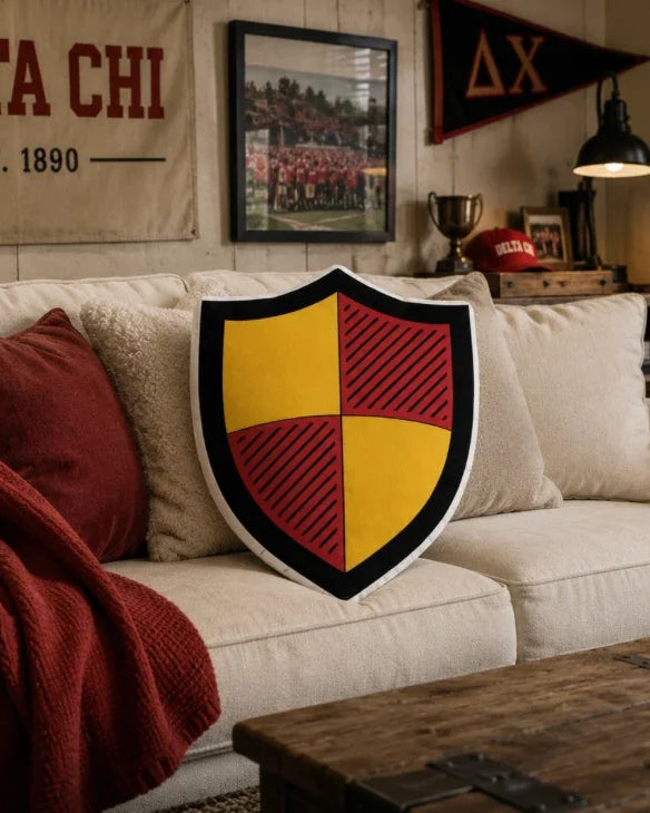 Delta Chi Shield Custom Shape Throw Pillow | D-Chi Gifts