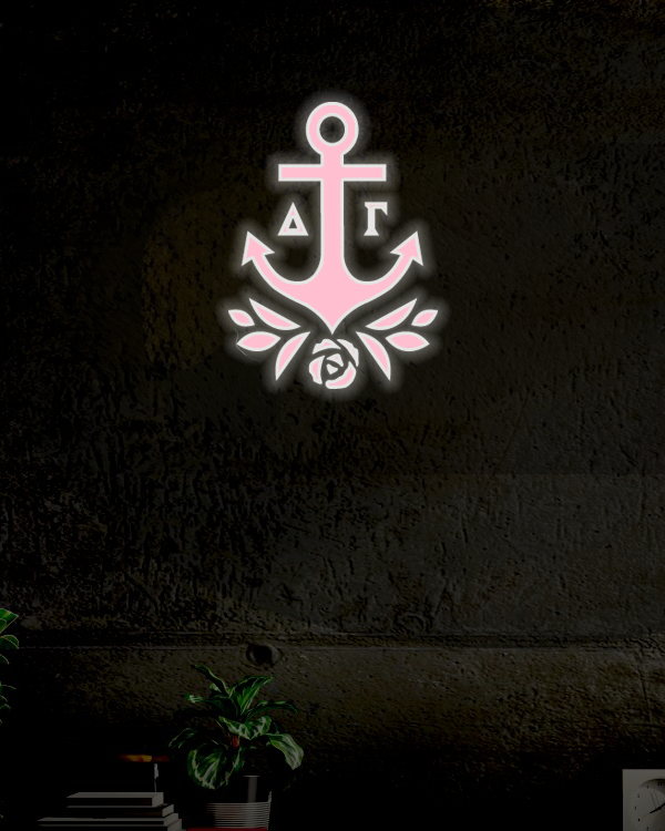 Delta Gamma Heart LED Neon Sign w/ Dimmer | DG Wall Art