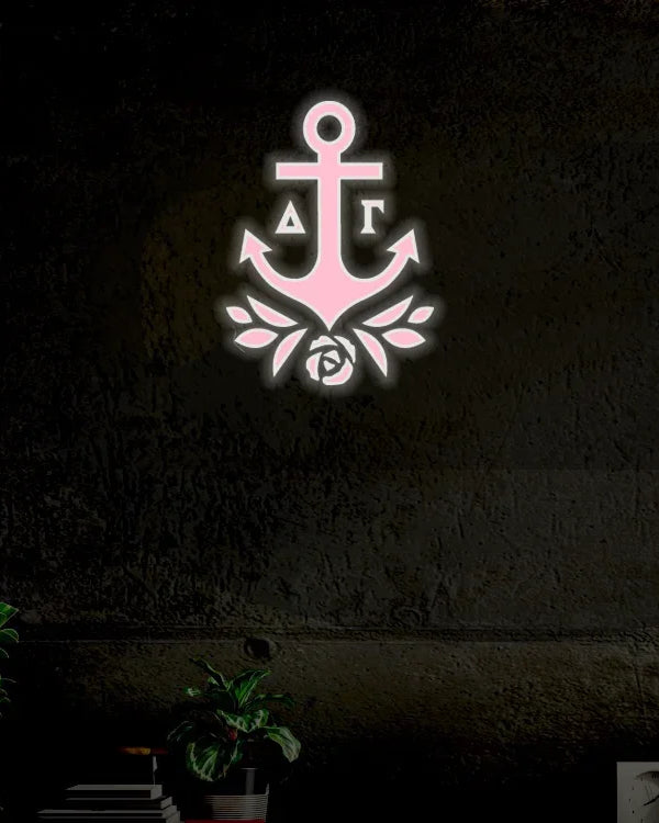 Delta Gamma Heart LED Neon Sign w/ Dimmer | DG Wall Art