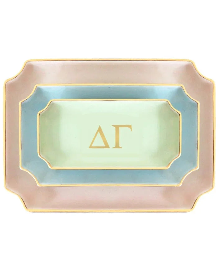 Delta Gamma Gold Monogram Decorative Tray | DG Big Little Gifts