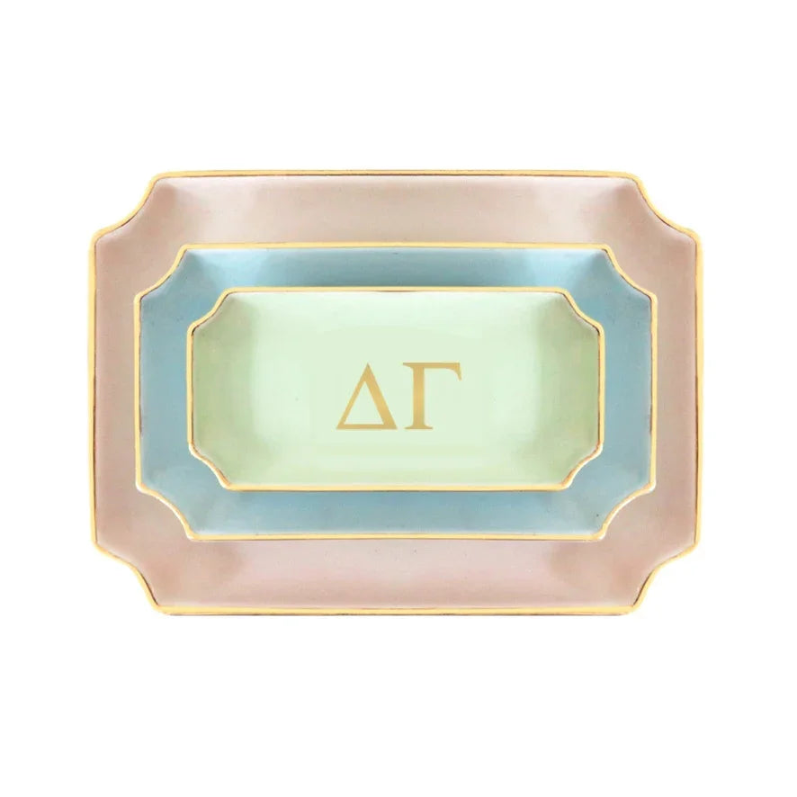 Delta Gamma Gold Monogram Decorative Tray | DG Big Little Gifts