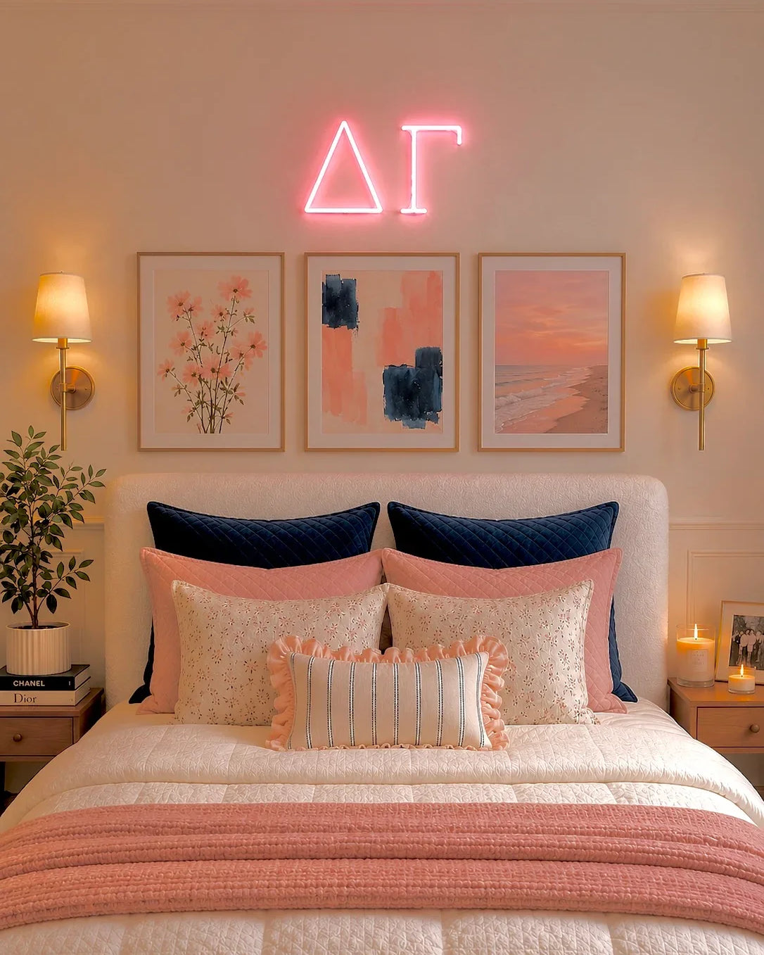 Delta Gamma Greek Letters LED Neon Sign w/ Dimmer | DG Dorm Wall Art