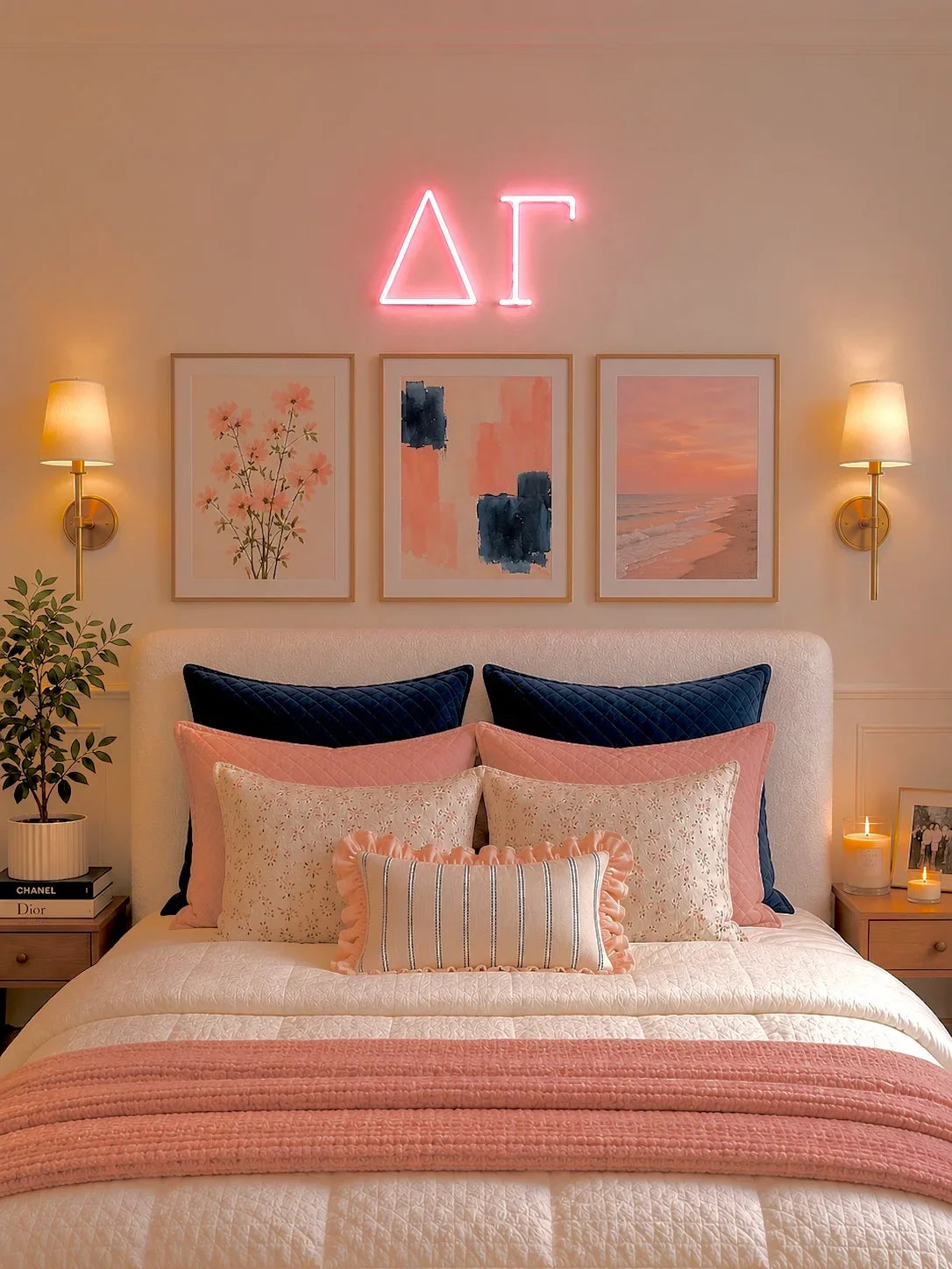 Delta Gamma Greek Letters LED Neon Sign w/ Dimmer | DG Dorm Wall Art