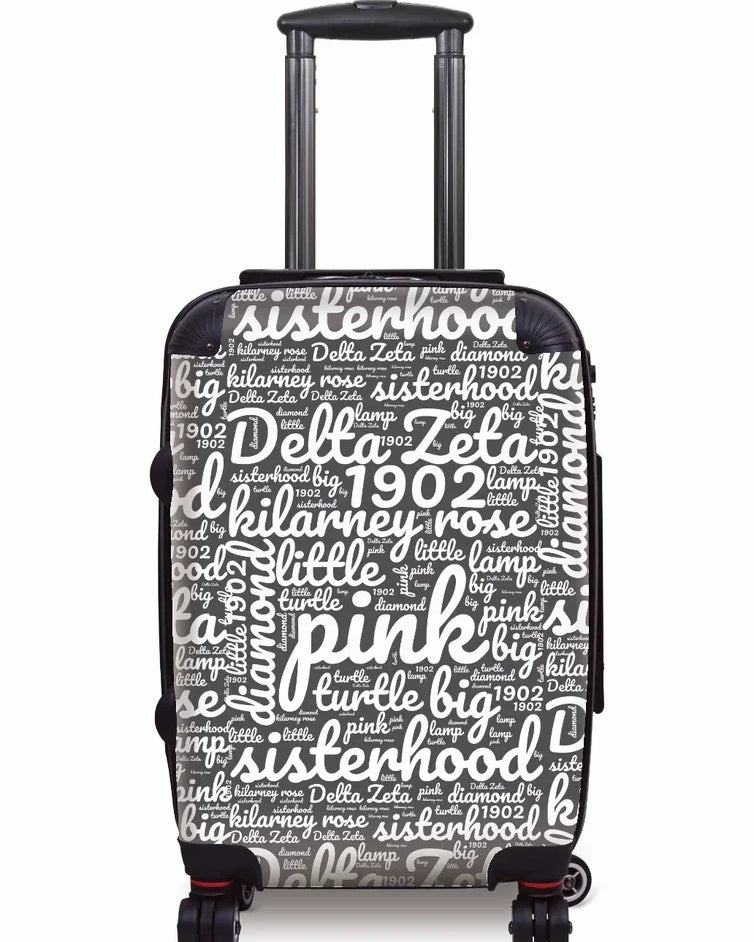 Delta Zeta Carry-on Suitcase Luggage - Expression Art Gray Suitcases