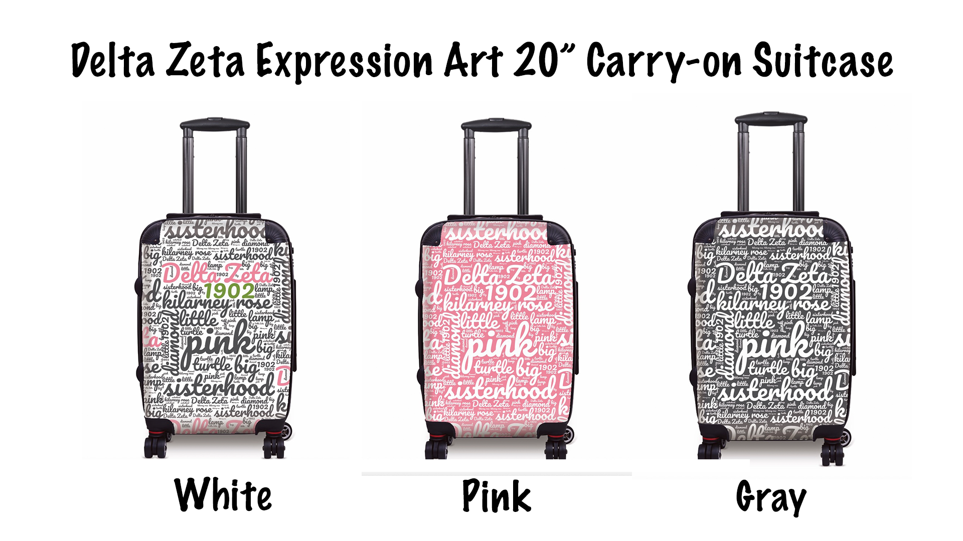 Delta Zeta Carry-on Suitcase Luggage Expression Art Swatches