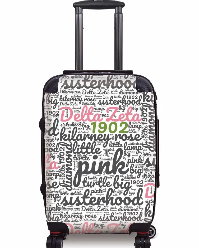 Delta Zeta Carry-on Suitcase Luggage - Expression Art White