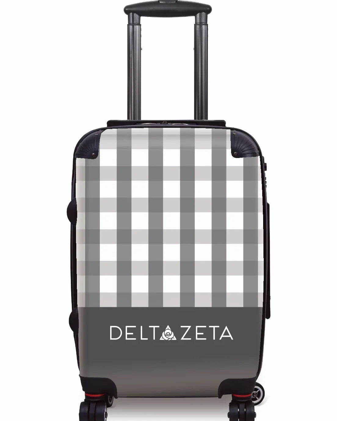 Delta Zeta Carry-on Suitcase Luggage - Gingham Gray