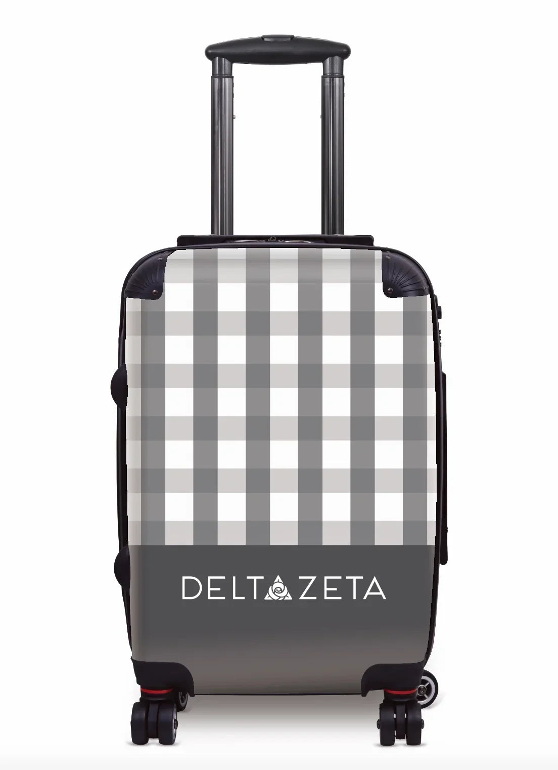 Delta Zeta Carry-on Suitcase Luggage - Gingham Gray