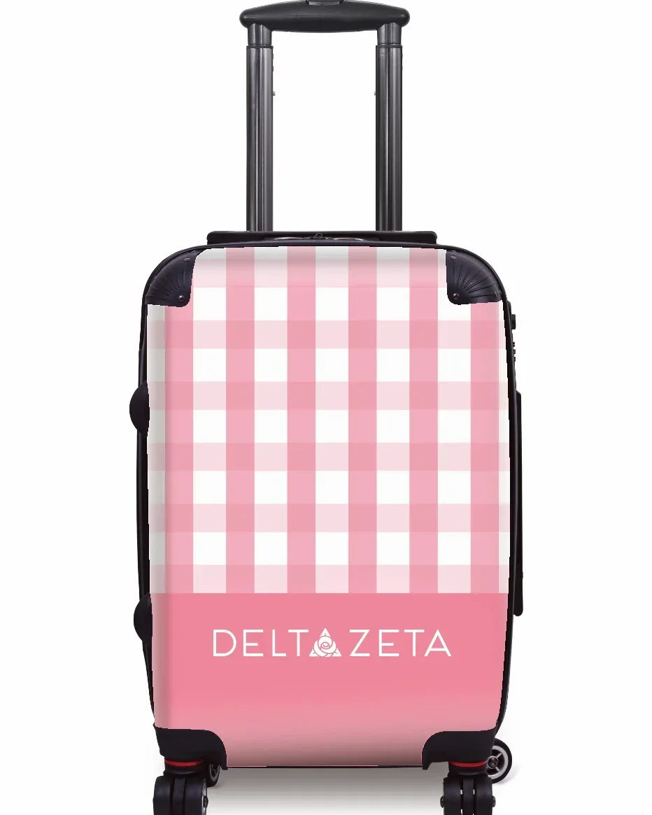 Delta Zeta Carry-on Suitcase Luggage - Gingham