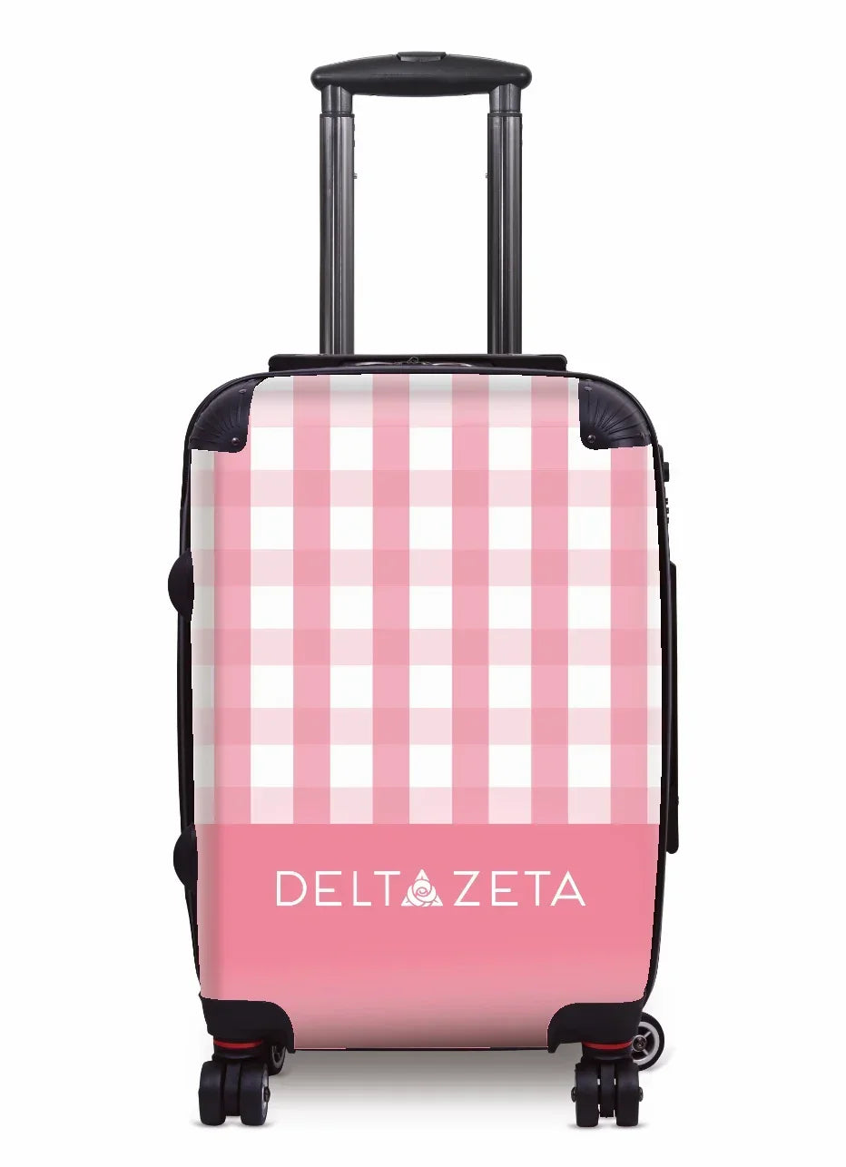 Delta Zeta Carry-on Suitcase Luggage - Gingham