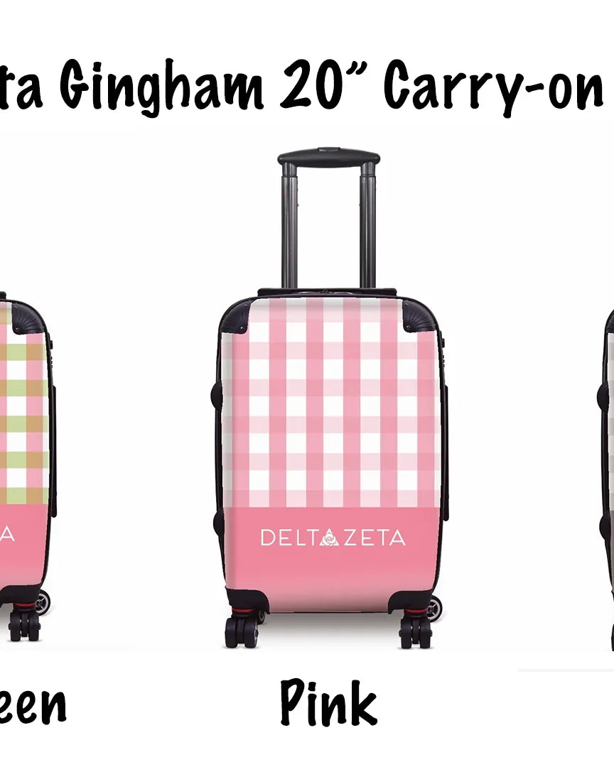 Delta Zeta Carry-on Suitcase Luggage Gingham Swatches