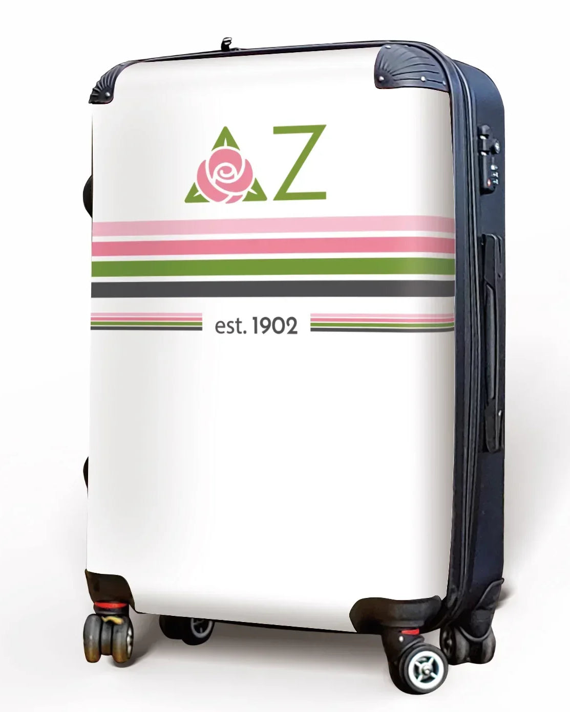 Delta Zeta Carry-on Suitcase Luggage - Preppy Stripes Suitcases