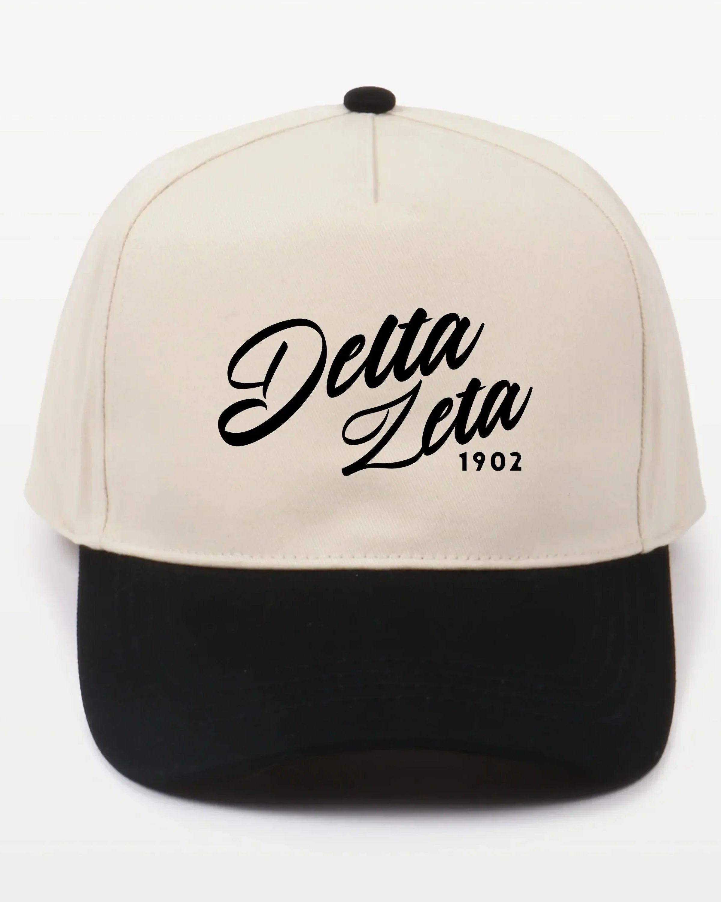 Delta Zeta Embroidered Two-Tone Baseball Cap - Script 1902 | Custom Gifts