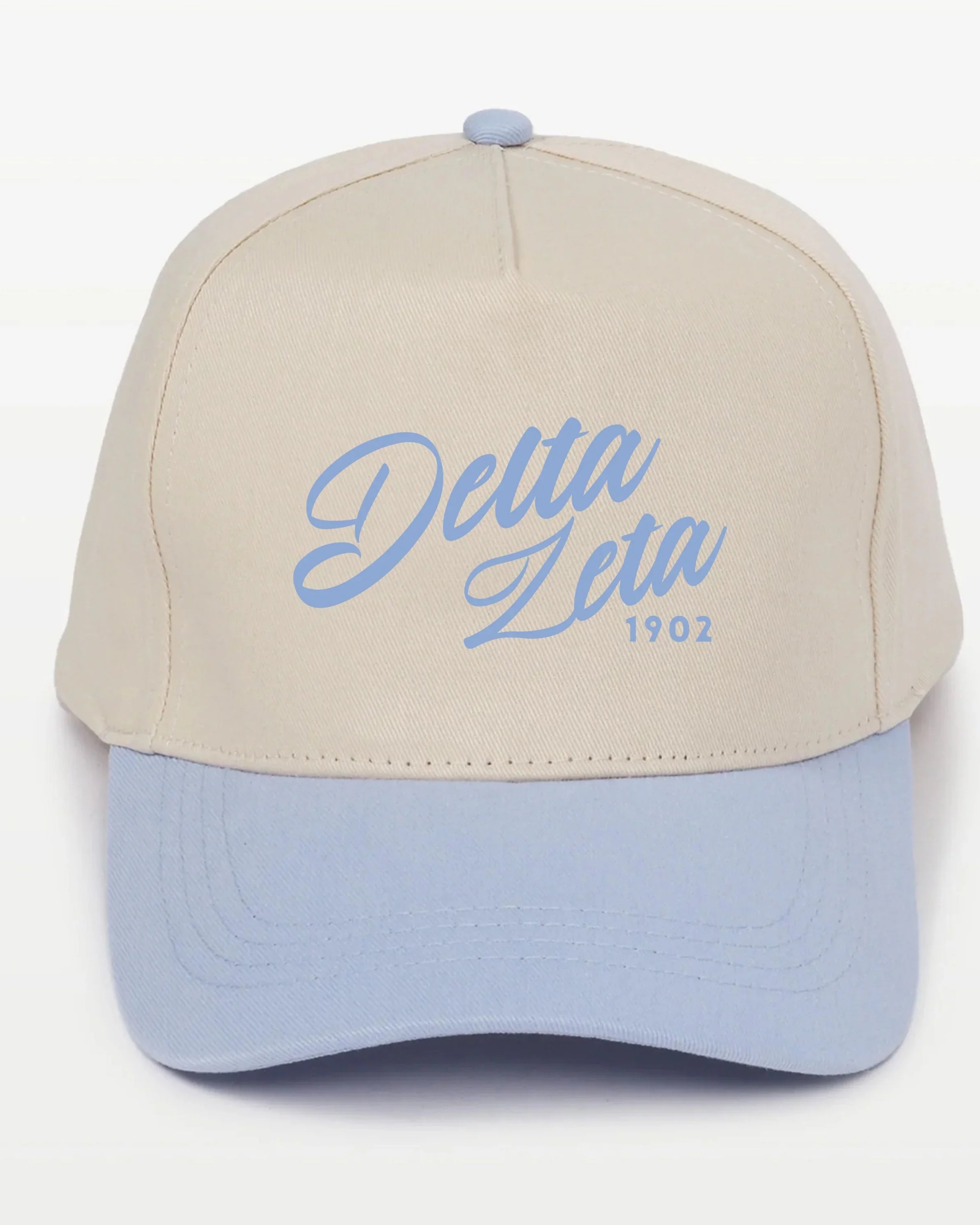 Delta Zeta Embroidered Two-Tone Baseball Cap - Script 1902 | Custom Gifts