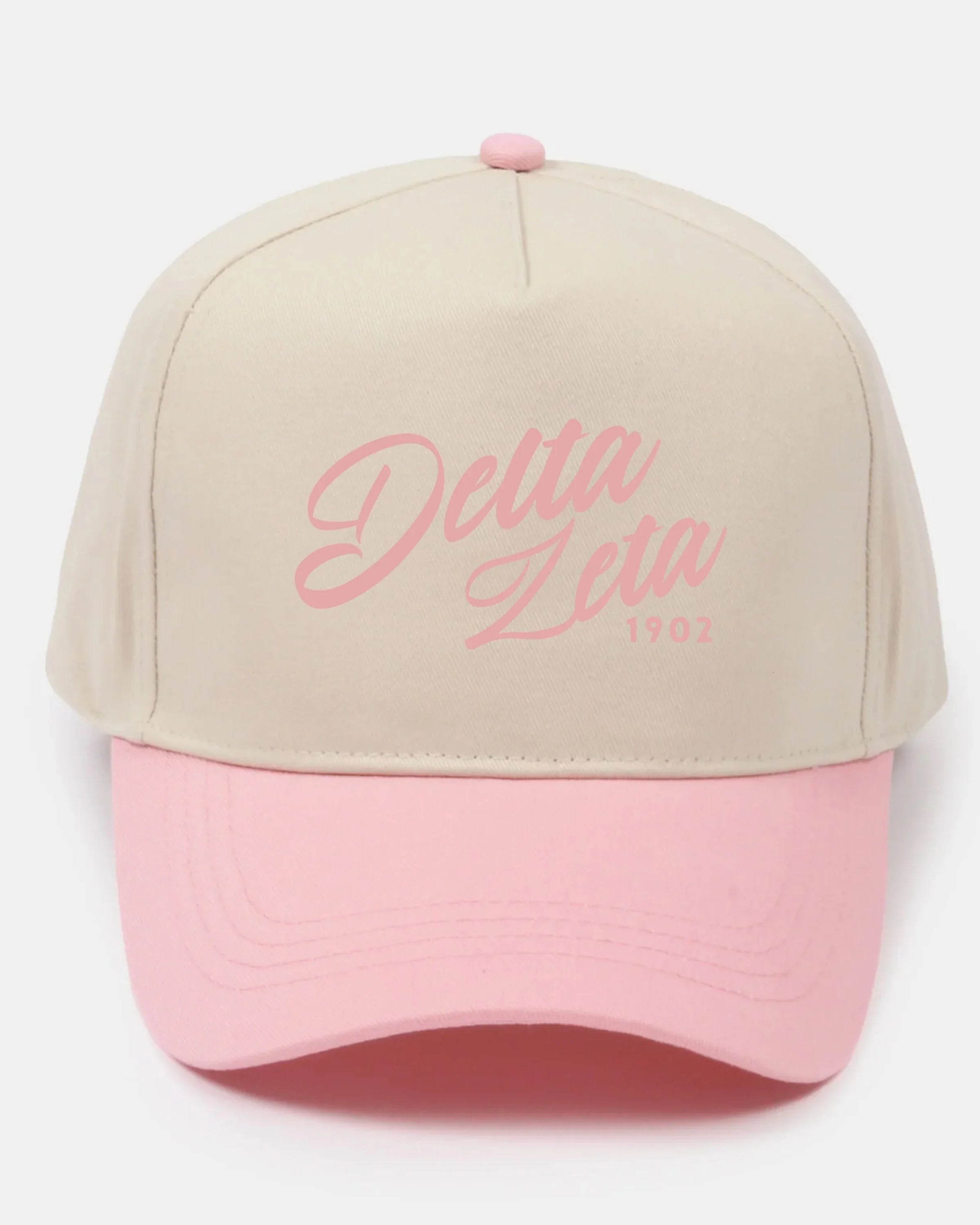 Delta Zeta Embroidered Two-Tone Baseball Cap - Script 1902 | Custom Gifts