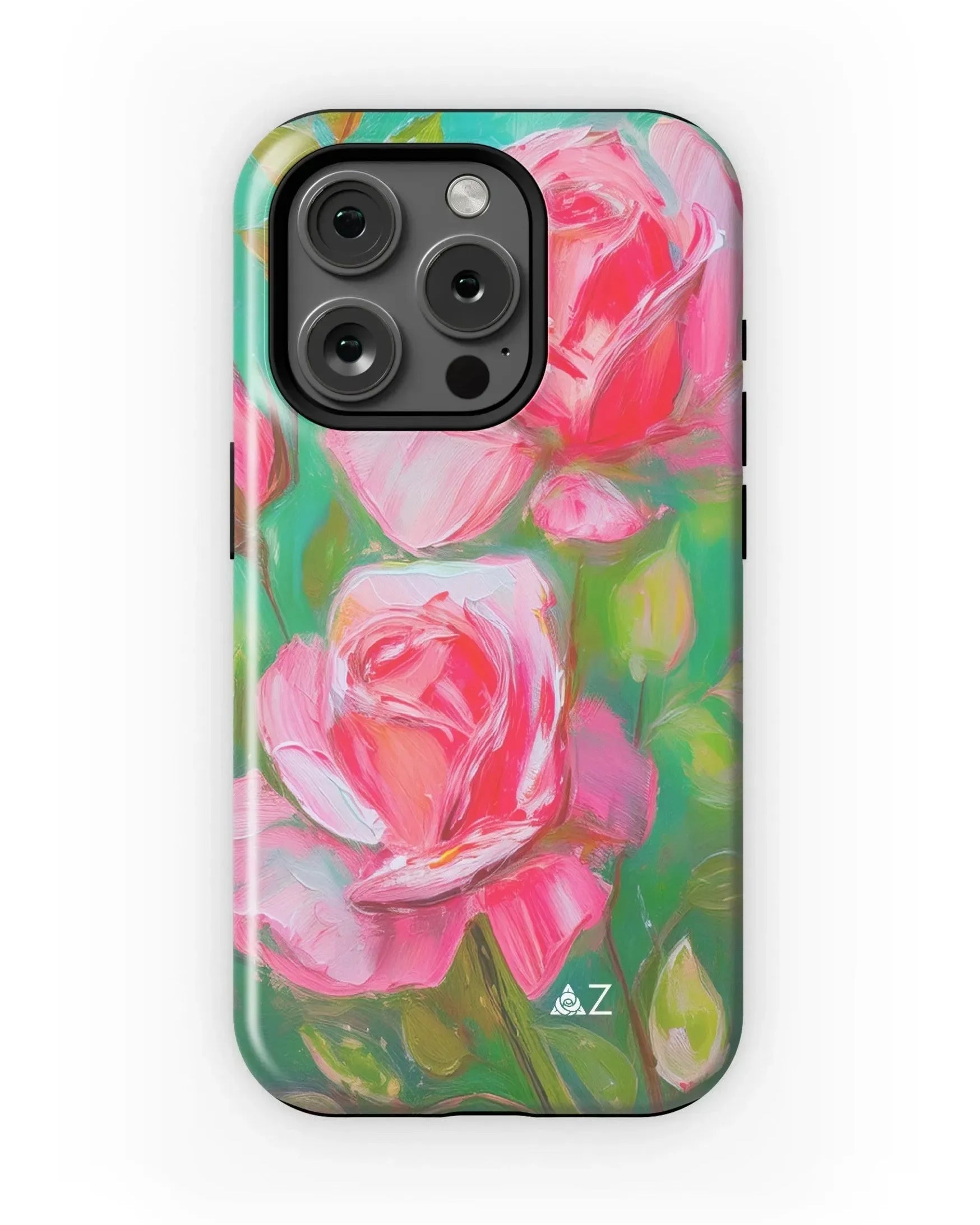 Delta Zeta iPhone 16, 15, 14 Mobile Phone Case - DZ Roses Matte Mobile Phone Cases
