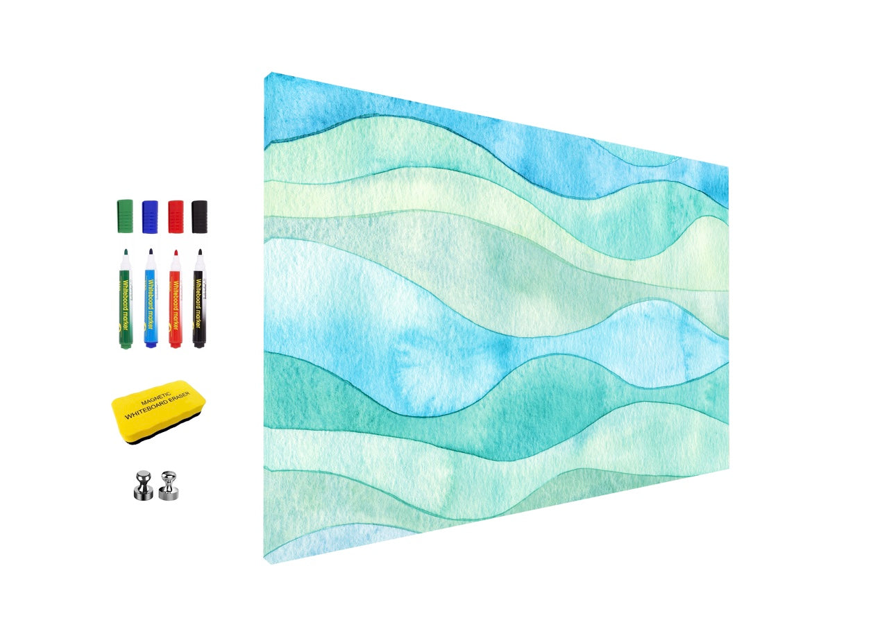 Abstract Blue Wave XL 3-in-1 Magnetic Dry-Erase Board Dry-Erase Board