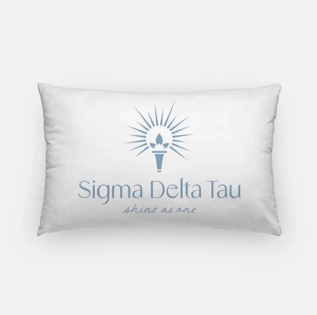 Sigma Delta Tau Lumbar Pillow Cover White Droplet Blue Pillow Covers
