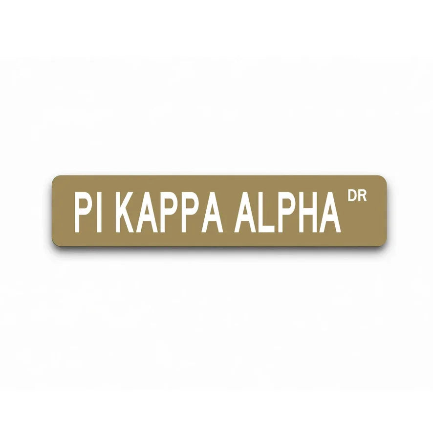Pi Kappa Alpha Metal Street Sign | PIKE Fraternity Dorm Decor