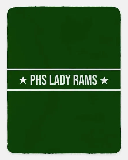 Pennridge Women's Soccer XL 60x80 Sherpa Blanket - Center Band Green Throw Blankets