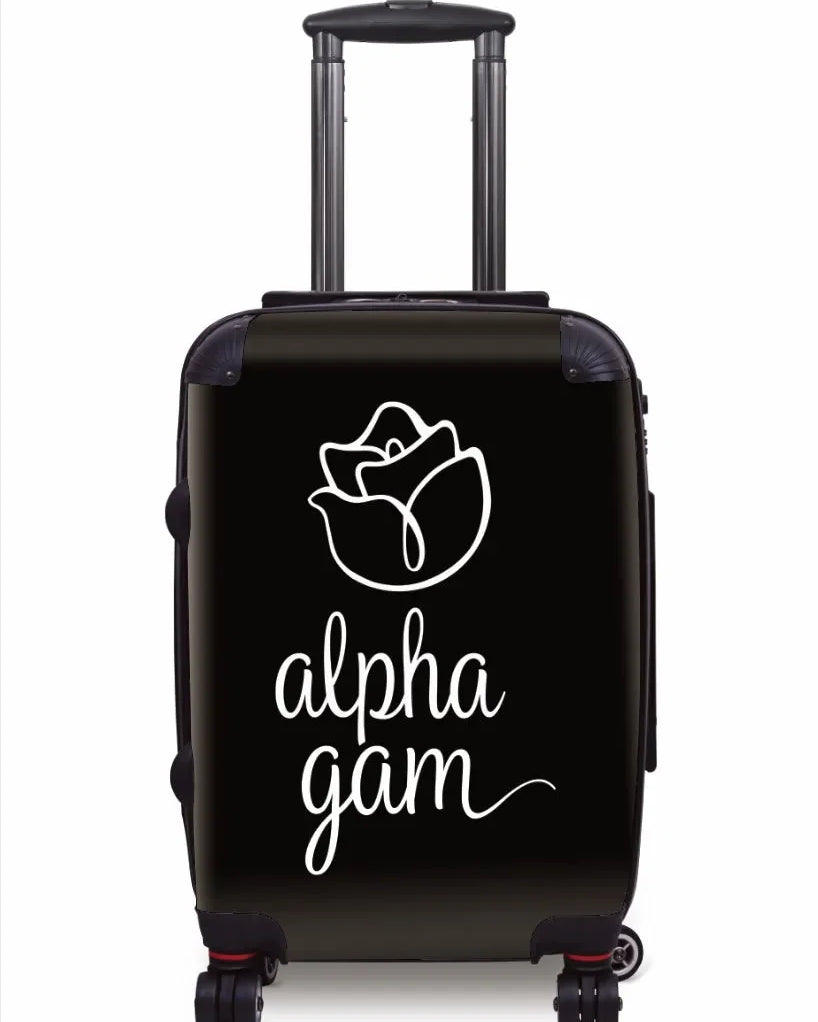 Alpha Gam Carry-on Suitcase -Rose Black Suitcases