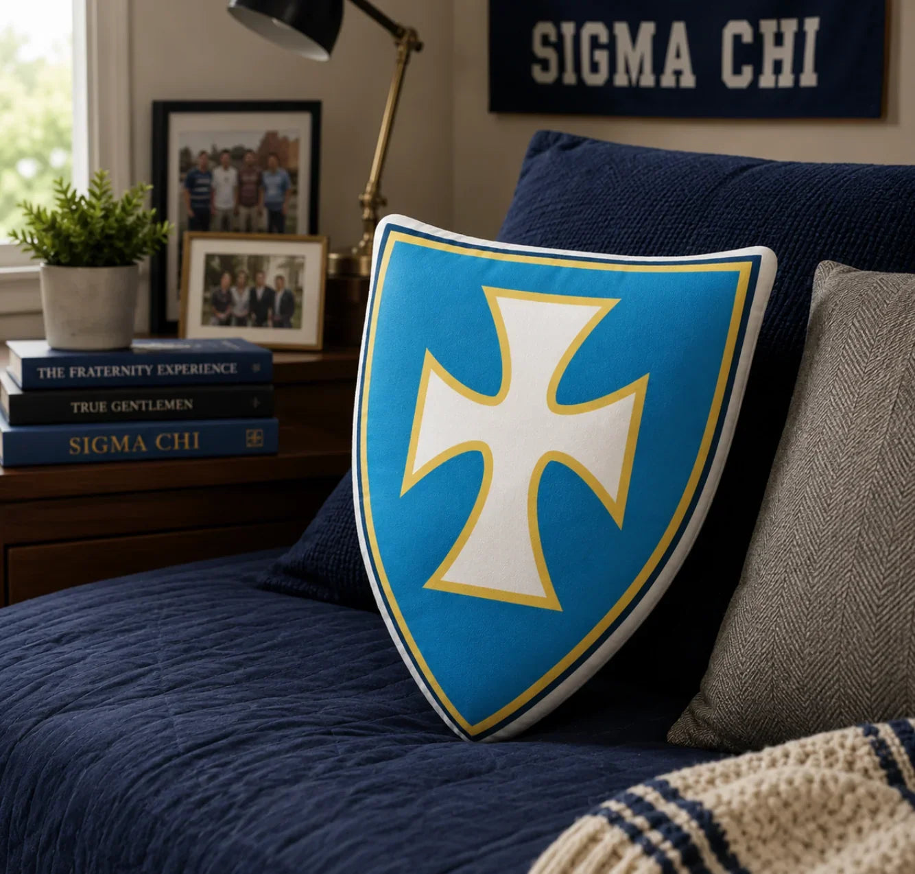 Sigma Chi Shield Custom-shape Throw Pillow