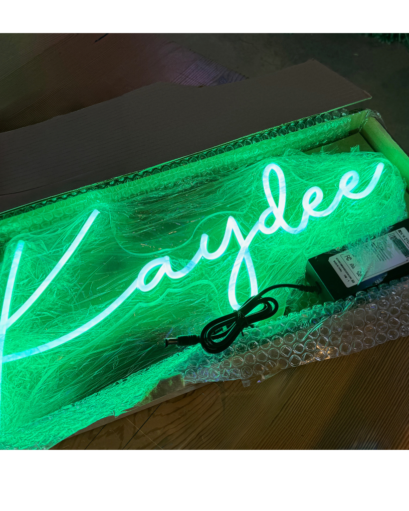 Kaydee LED Neon Script Sign w/ Dimmer | Kappa Delta Dorm Wall Art_Campus Greek Fit