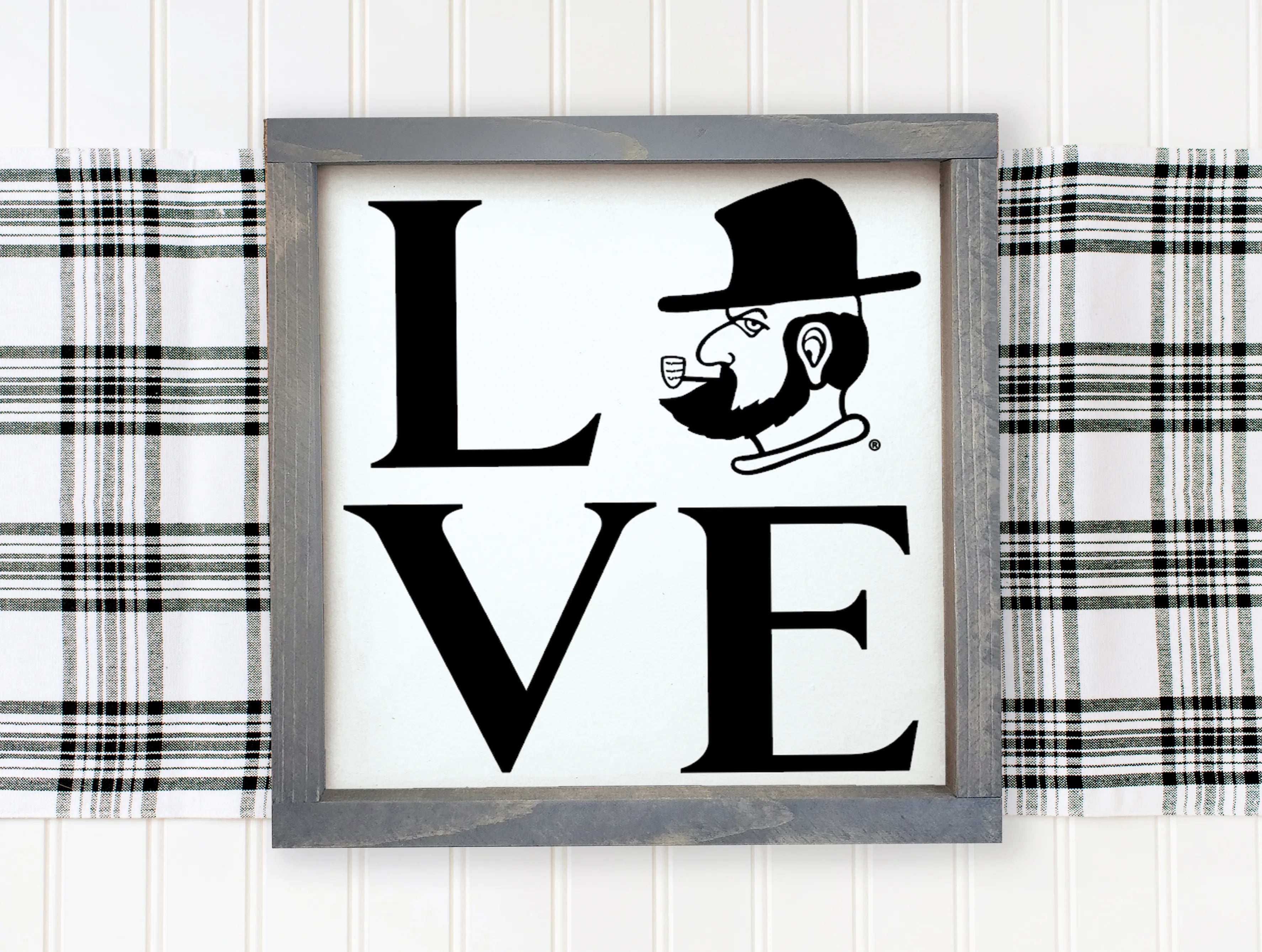 APP STATE 12x12 Wood Framed Sign - Yosef "LOVE" Wall Art & Signs