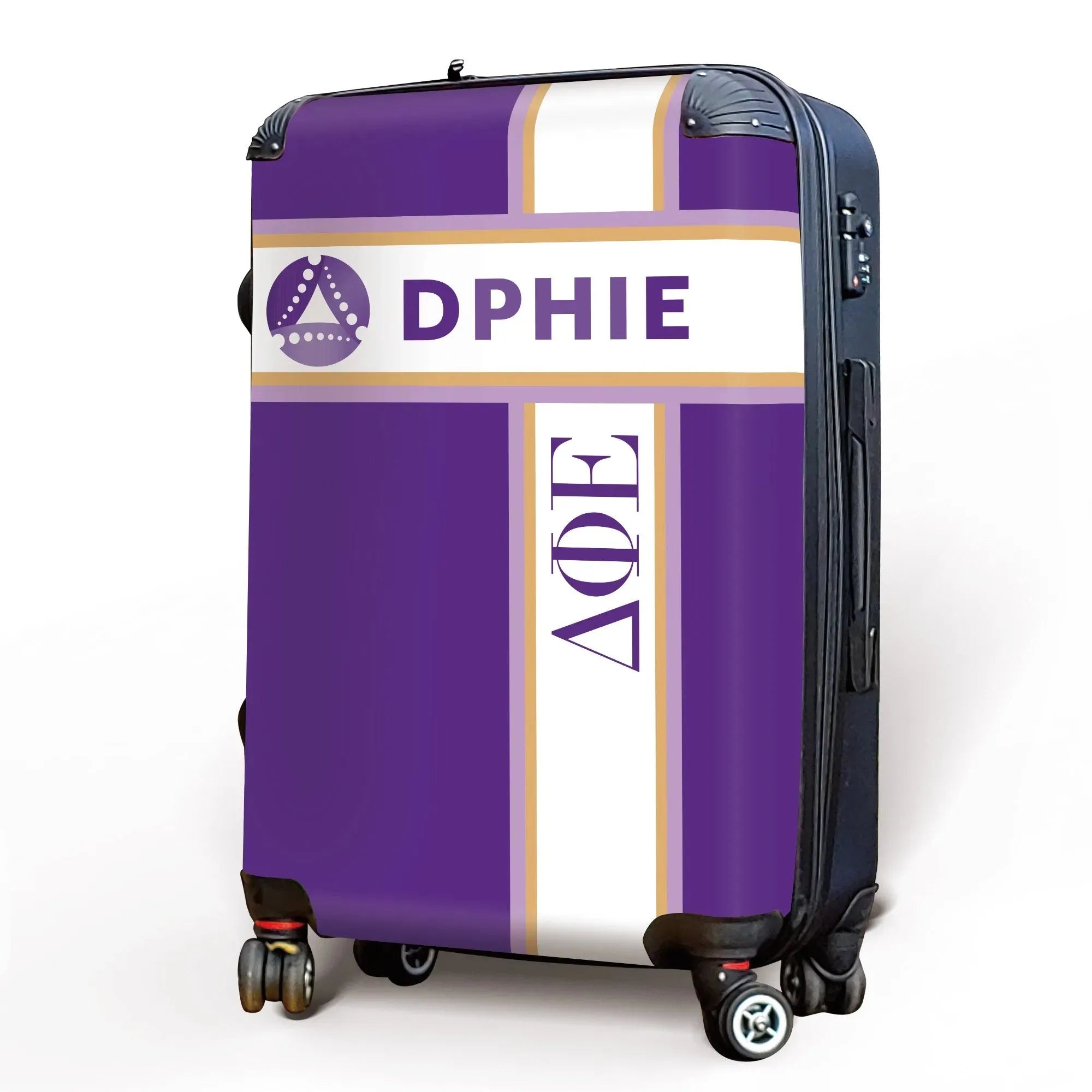 Delta Phi Epsilon Carry-on Suitcase - Cross Stripe Suitcases
