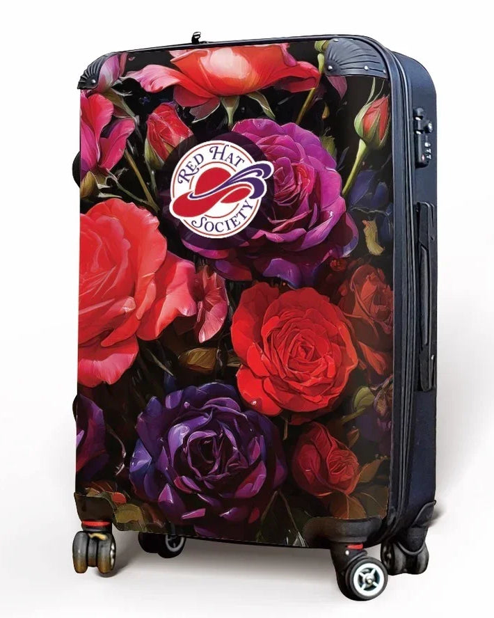 Red Hat Society Carry-on Luggage - Bold Floral Suitcases