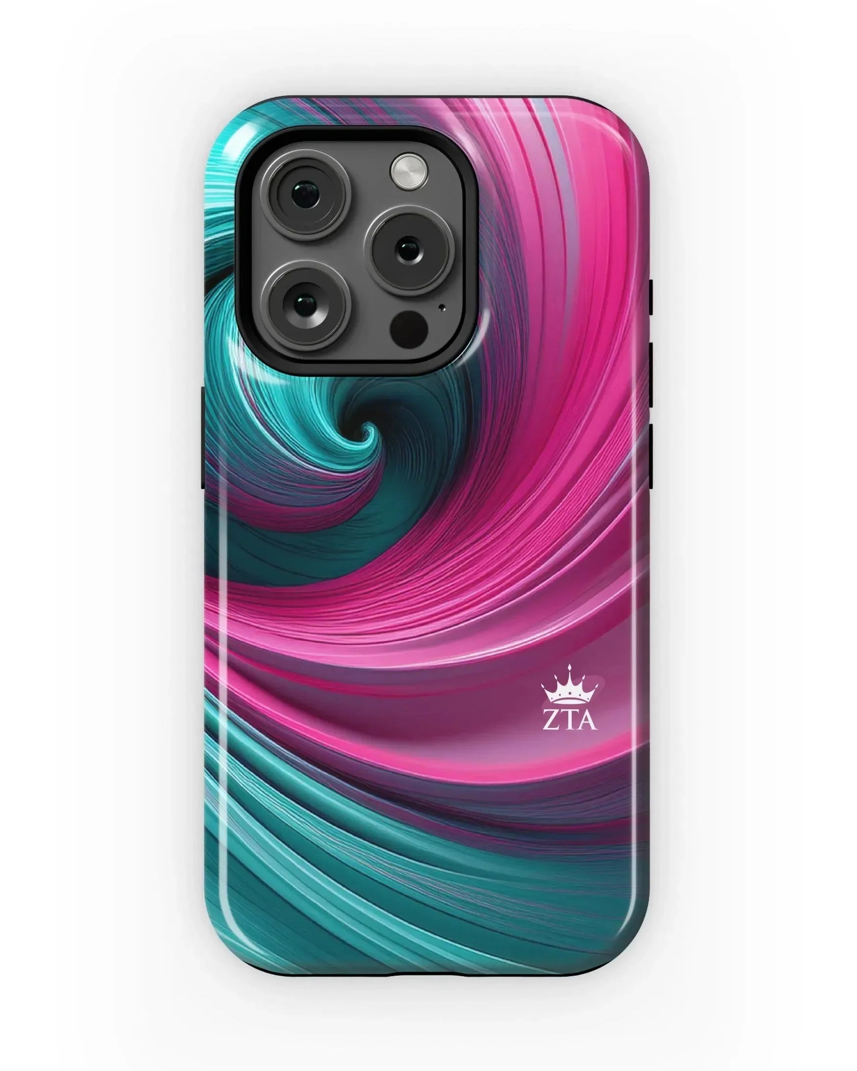 Zeta Tau Alpha iPhone 15, 14, 13 Mobile Phone Case - Swirl Gloss Mobile Phone Cases