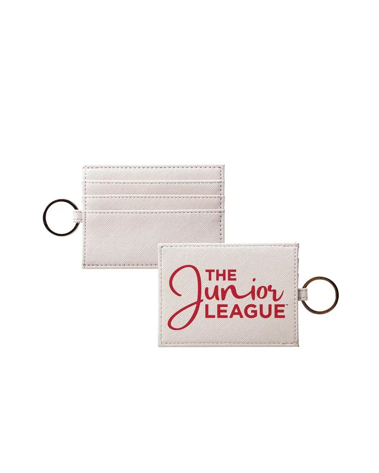 The Junior League Script Vegan Saffiano Leather Card Holder
