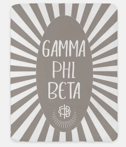 Gamma Phi Beta XL 60x80 Sherpa Throw Blanket -Starburst A-La-Mode Throw Blankets